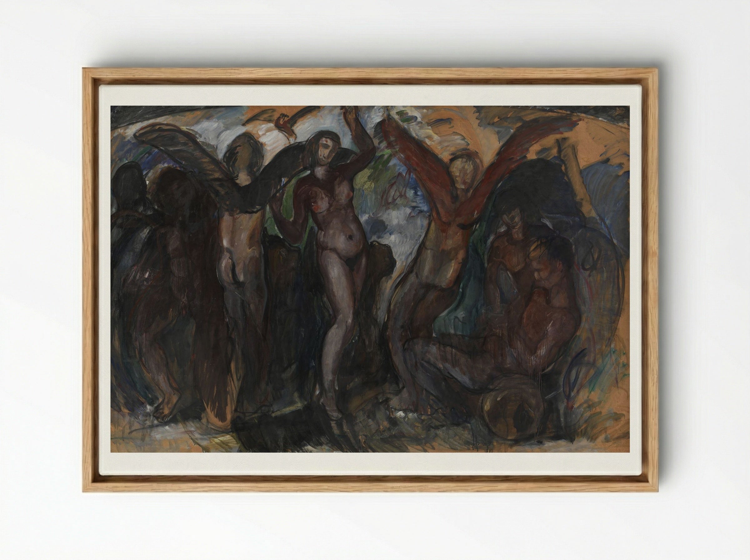 Figure Composition with Back Edges - Jens Adolf Jerichau - Framed Canvas Wood