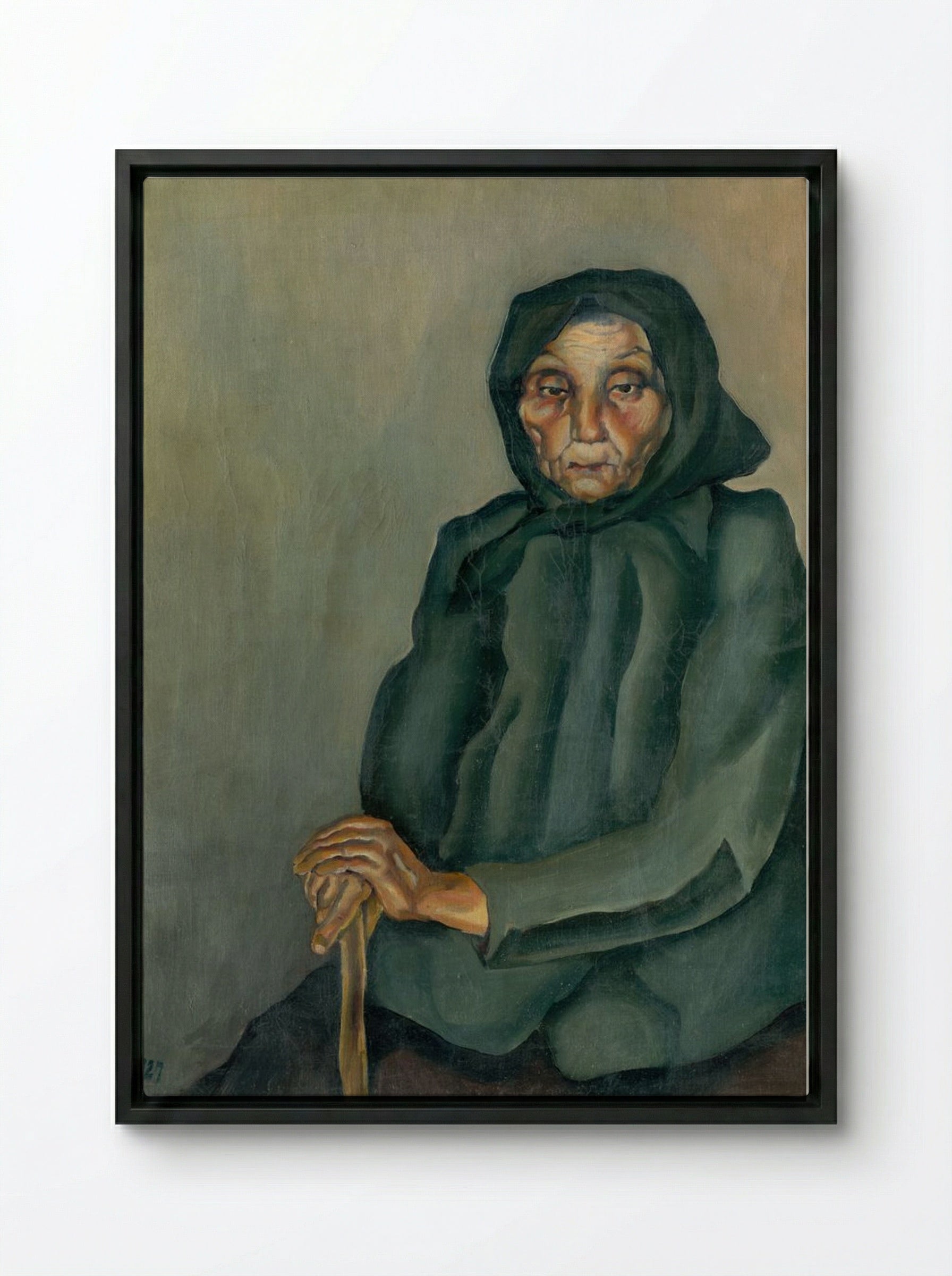 Old Age - Konstantin Bauer - Framed Canvas Black