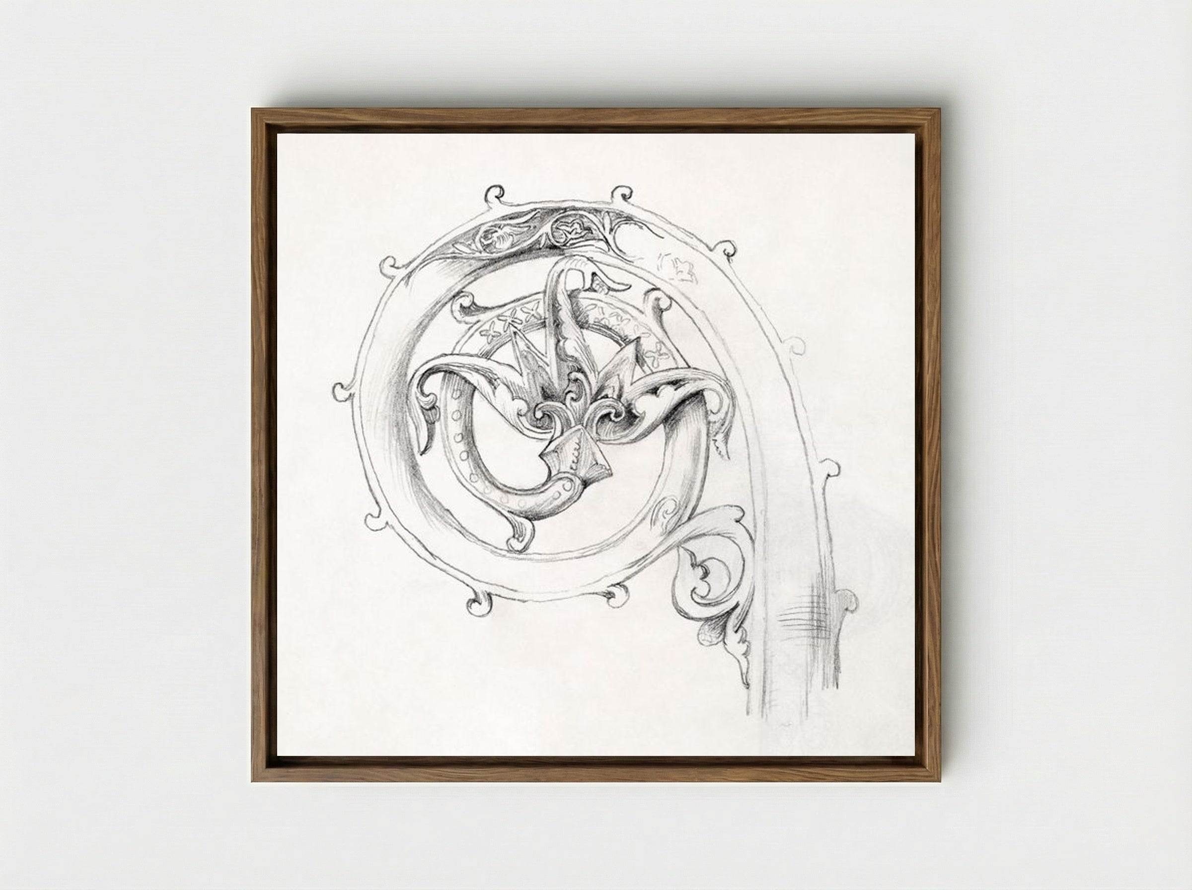 Sketch of Byzantine Ornament - Edward Burne-Jones - Framed Canvas Wood