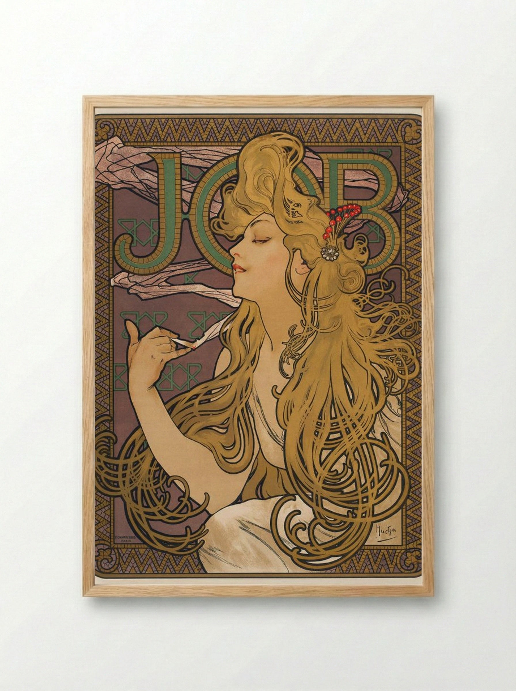 Job - Alphonse Mucha - Framed Print Wood