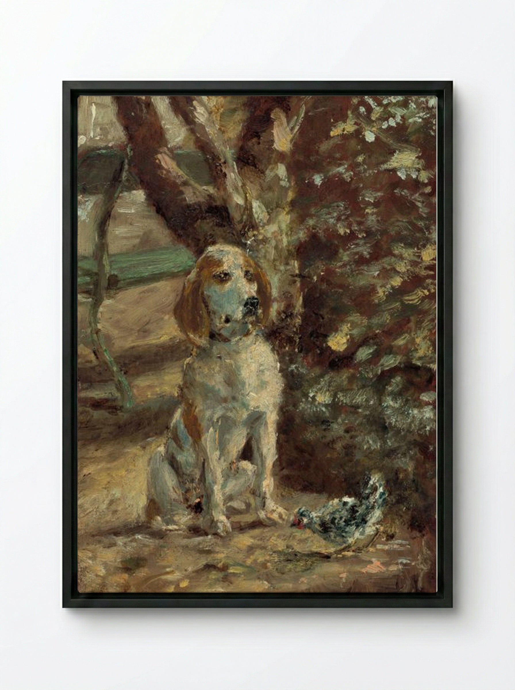 The Artist's Dog, Flèche - Henri de Toulouse-Lautrec - Framed Canvas Black