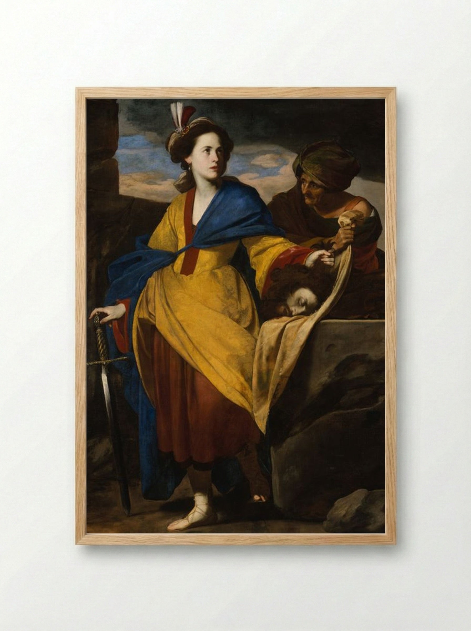 Judith with the Head of Holofernes - Massimo Stanzione - Framed Print Wood