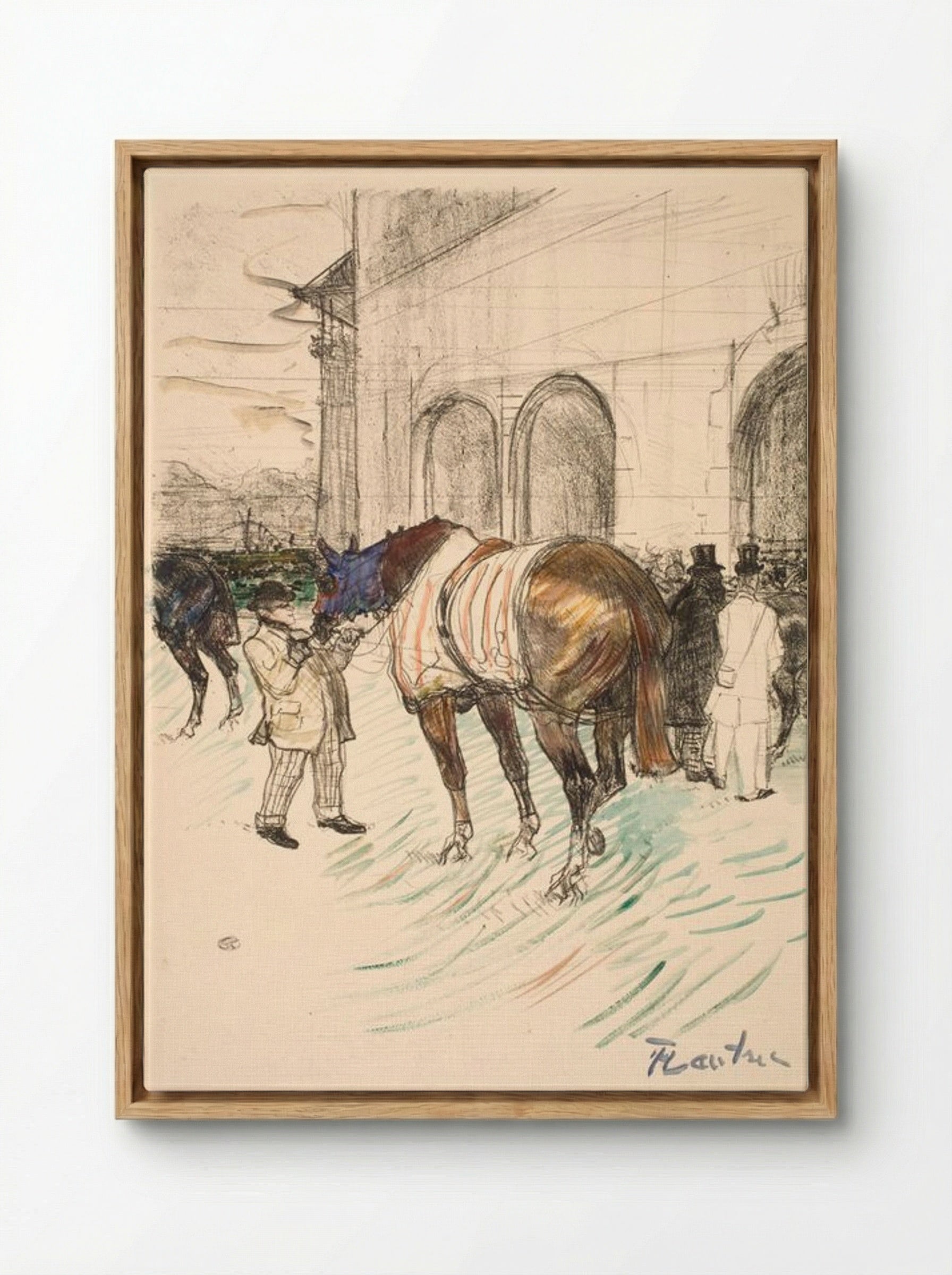 The Racetrack - Henri de Toulouse-Lautrec - Framed Canvas Wood