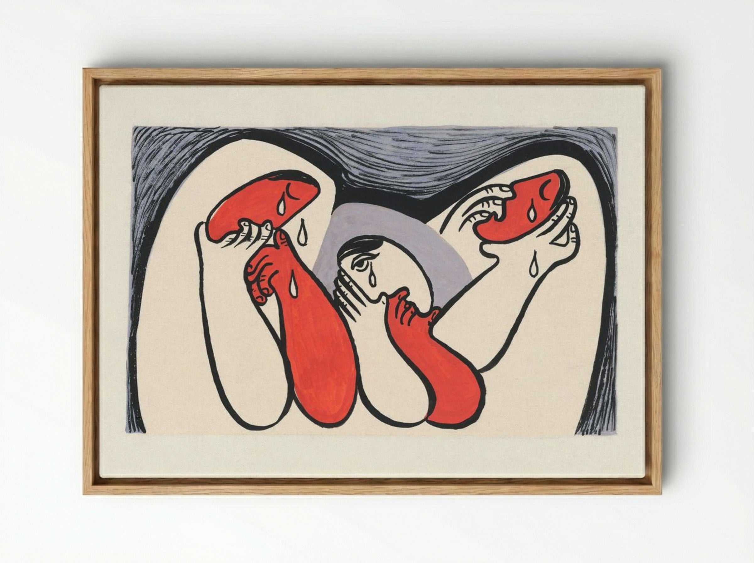 Crying Women - Mikuláš Galanda - Framed Canvas Wood