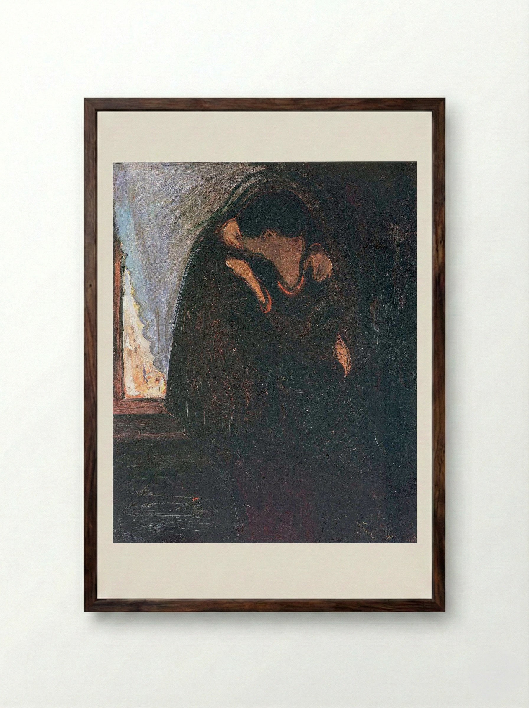 The Kiss - Edvard Munch - Framed Print Dark Wood