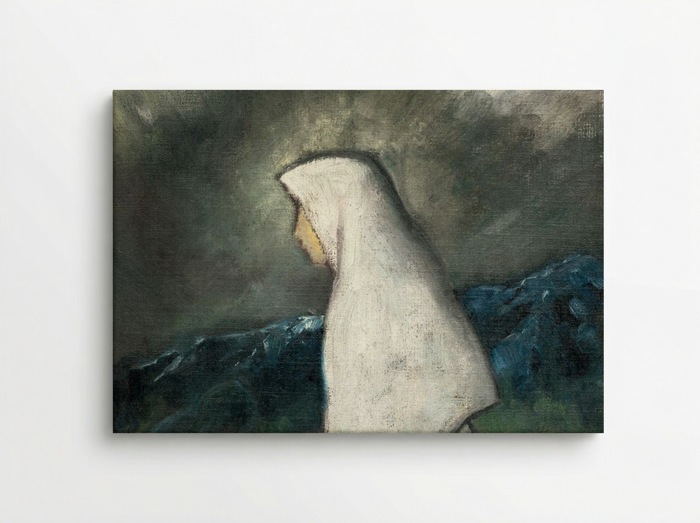 Woman in a White Shawl - Zolo Palugyay - Canvas