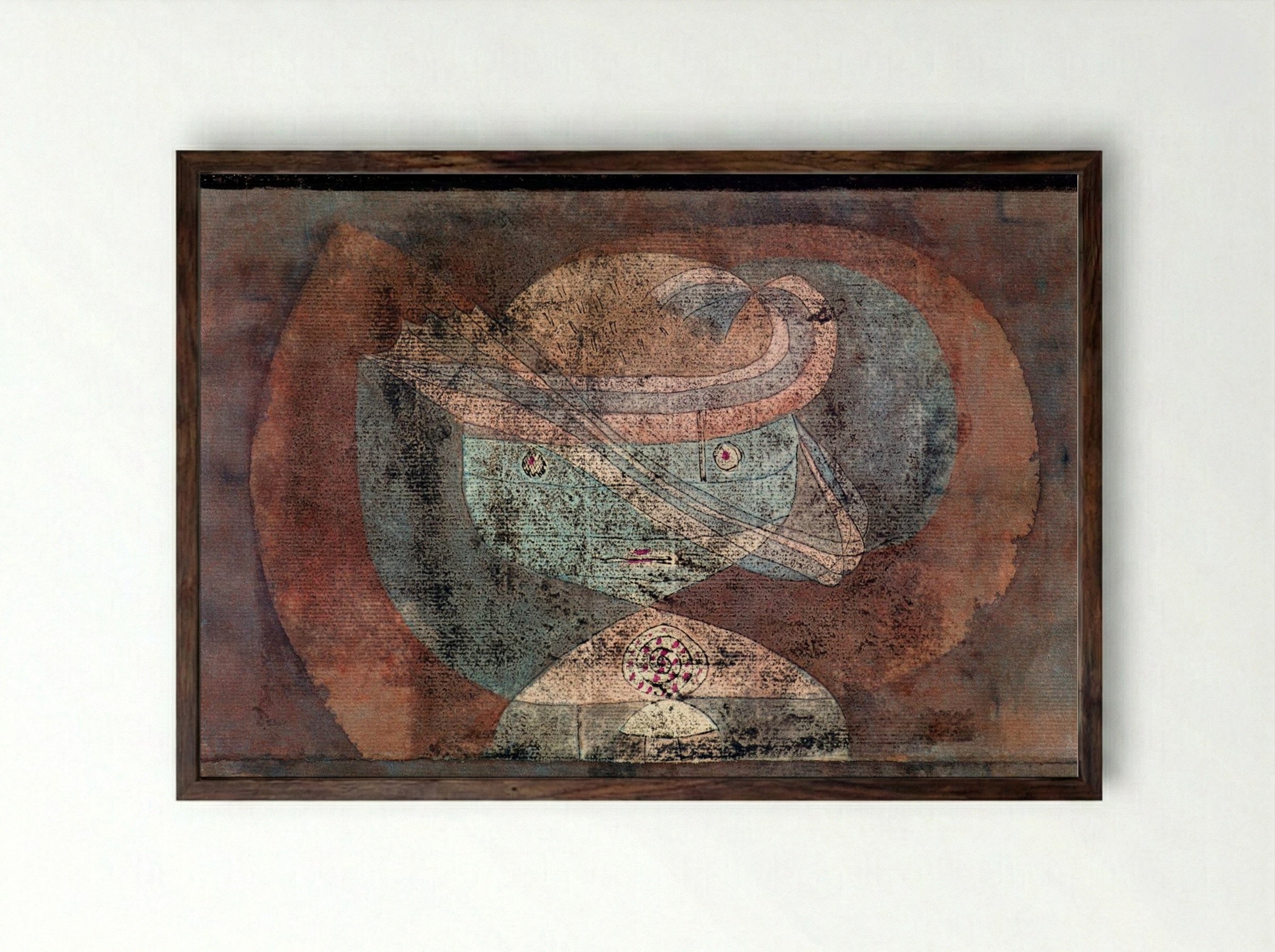 Movement around a Child - Paul Klee - Framed Print Dark Wood