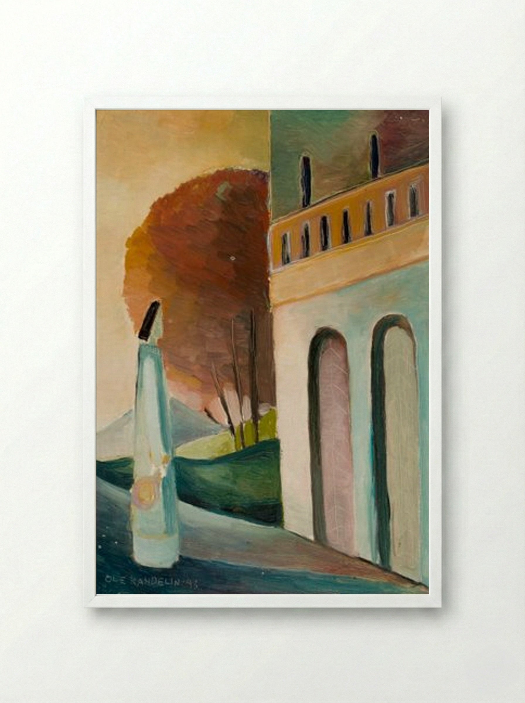 At a Palace Gate - Ole Kandelin - Framed Print White