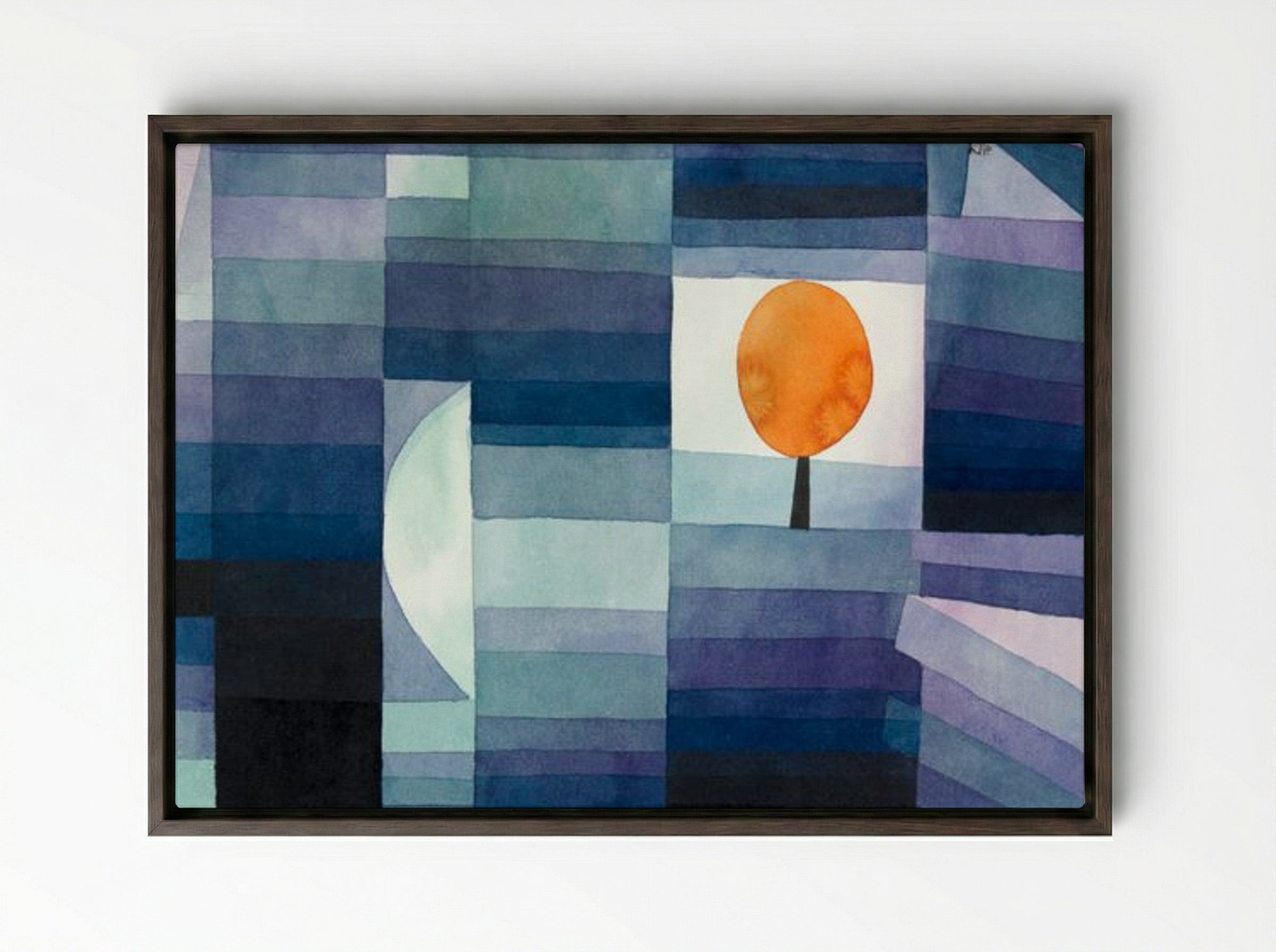 The Harbinger of Autumn - Paul Klee - Framed Canvas Dark Wood