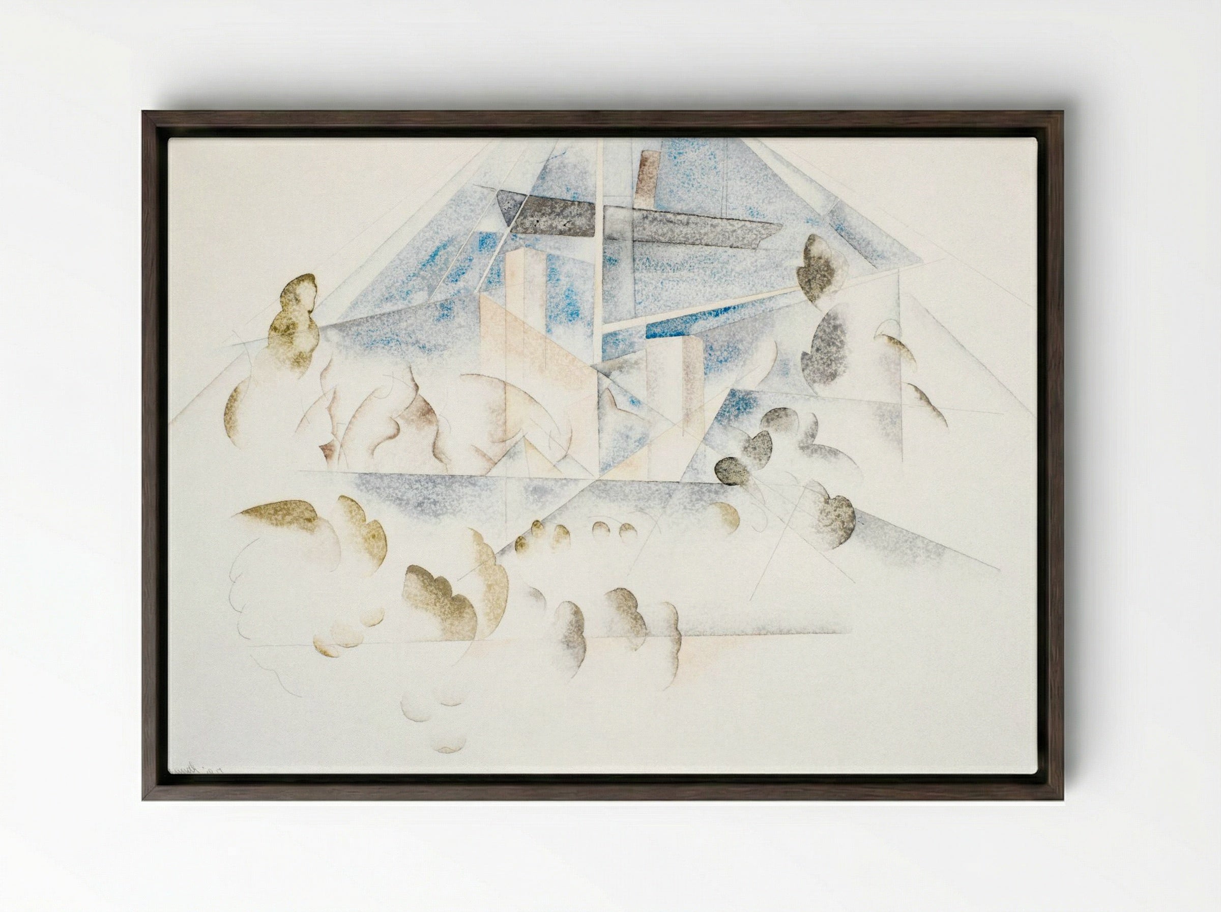 Bermuda: Masts and Foliage - Charles Demuth - Framed Canvas Dark Wood