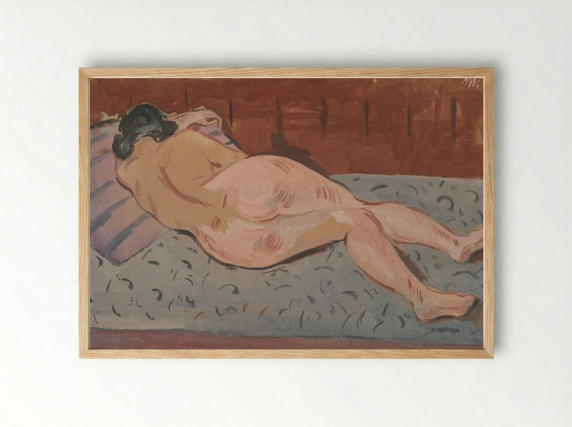Reclining Nude - Cyprián Majerník - Framed Print Wood