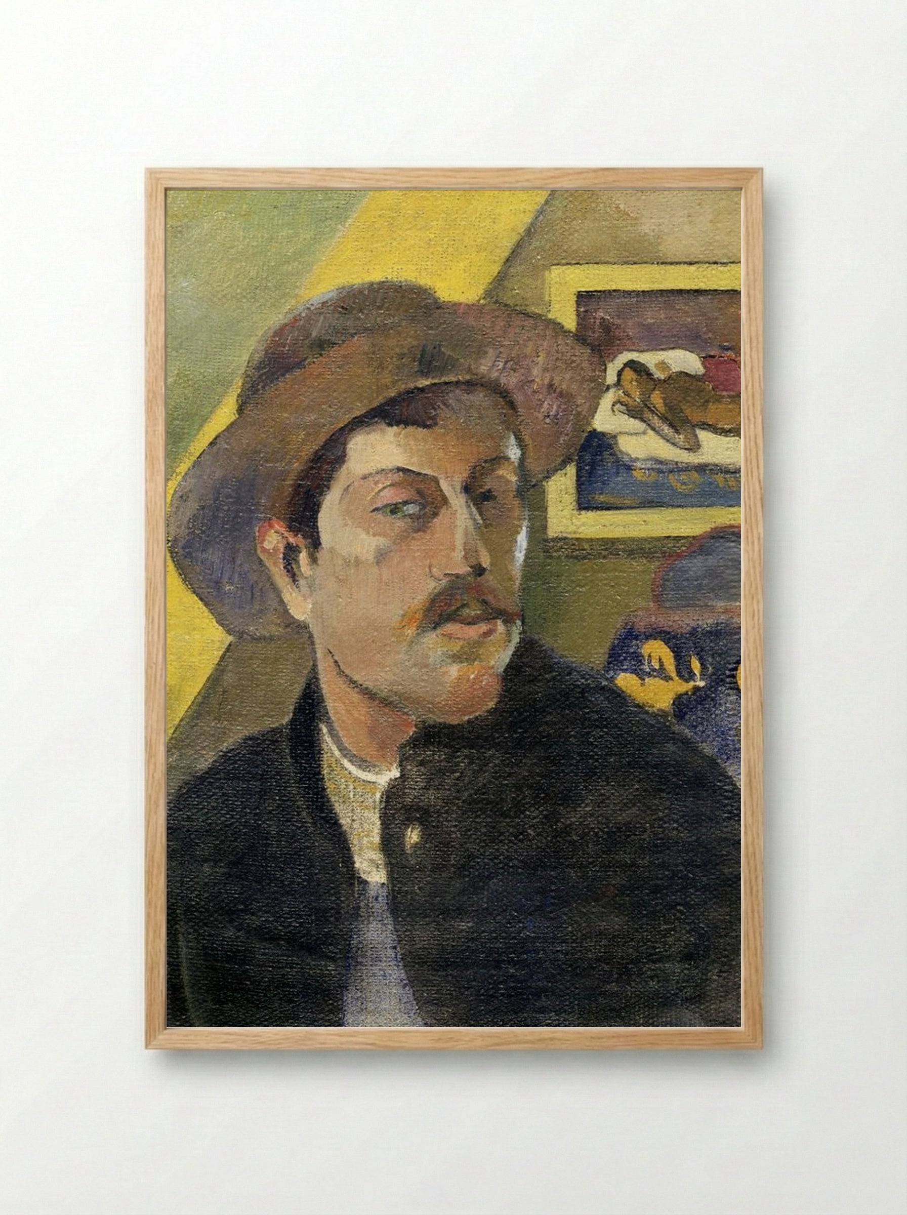 Self-Portrait in a Hat - Paul Gauguin - Framed Print Wood