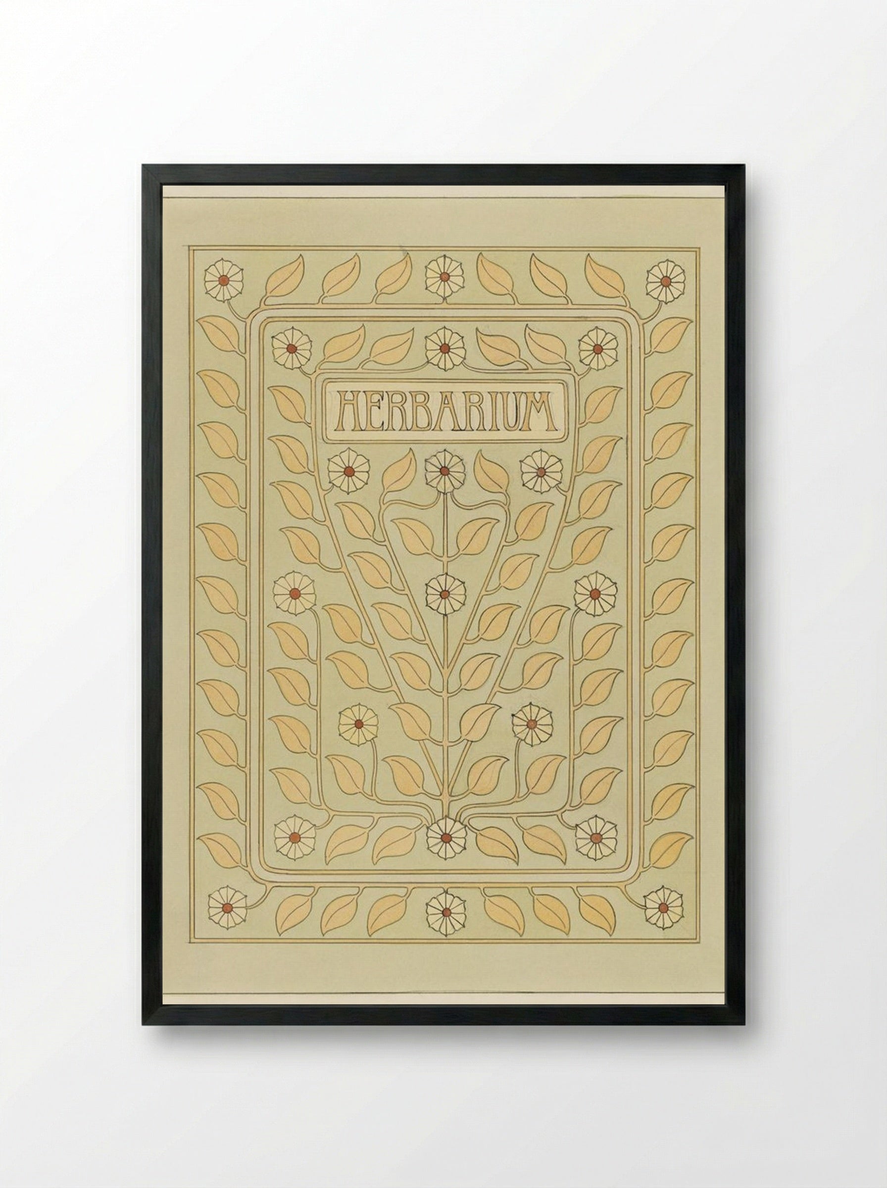 Design for Herbarium Book Cover - Julie de Graag - Framed Print Black