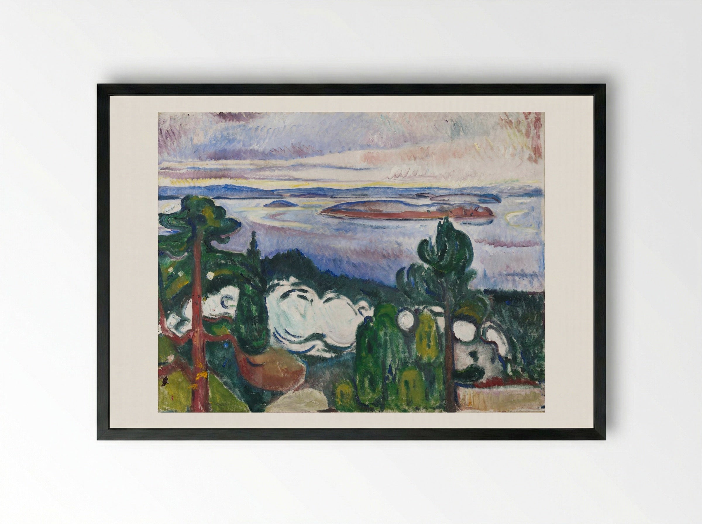 Train Smoke - Edvard Munch - Framed Print Black