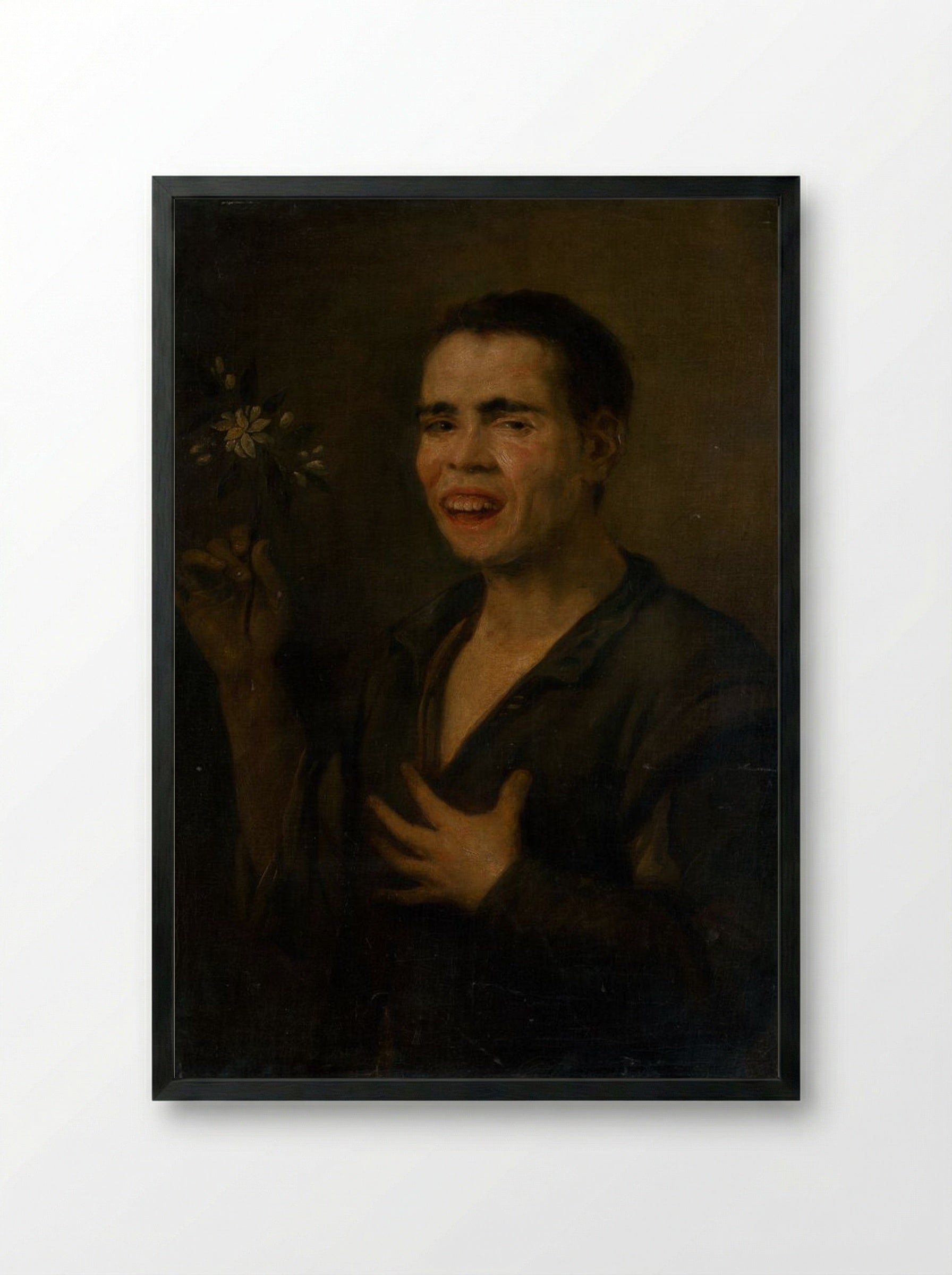 Boy with Orange Blossom - Bartolomé Esteban Murillo - Framed Print Black