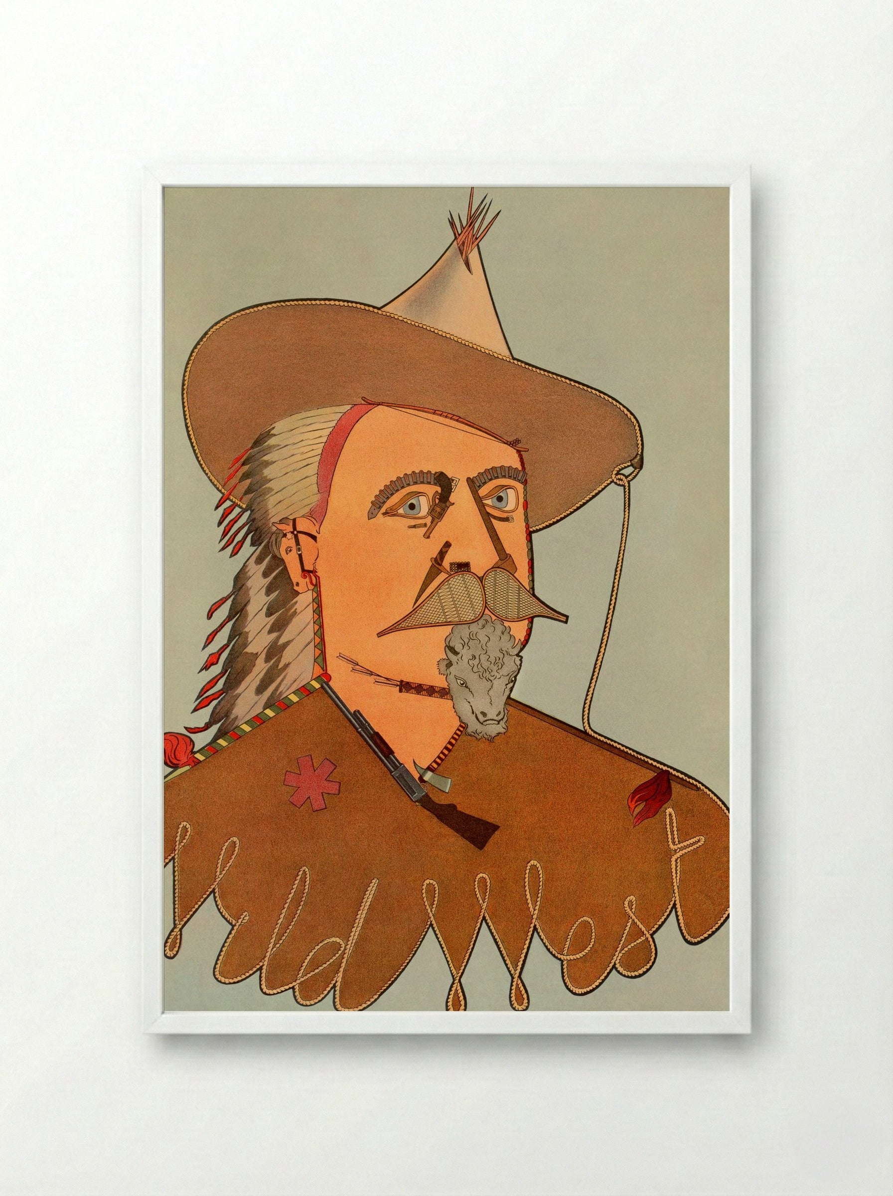 Wild West Portrait - Fine Art Print - Framed Print White