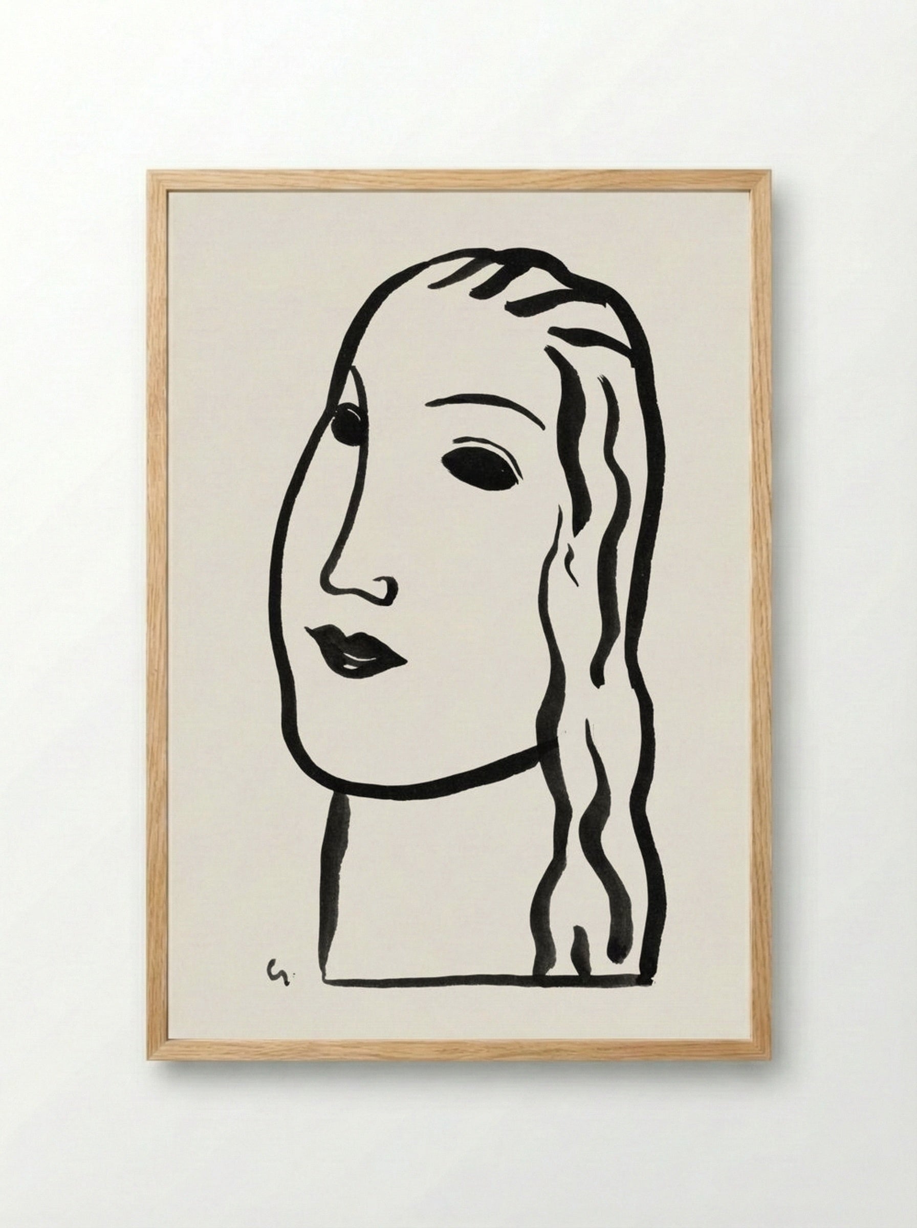 Woman's Head - Leo Gestel - Framed Print Wood