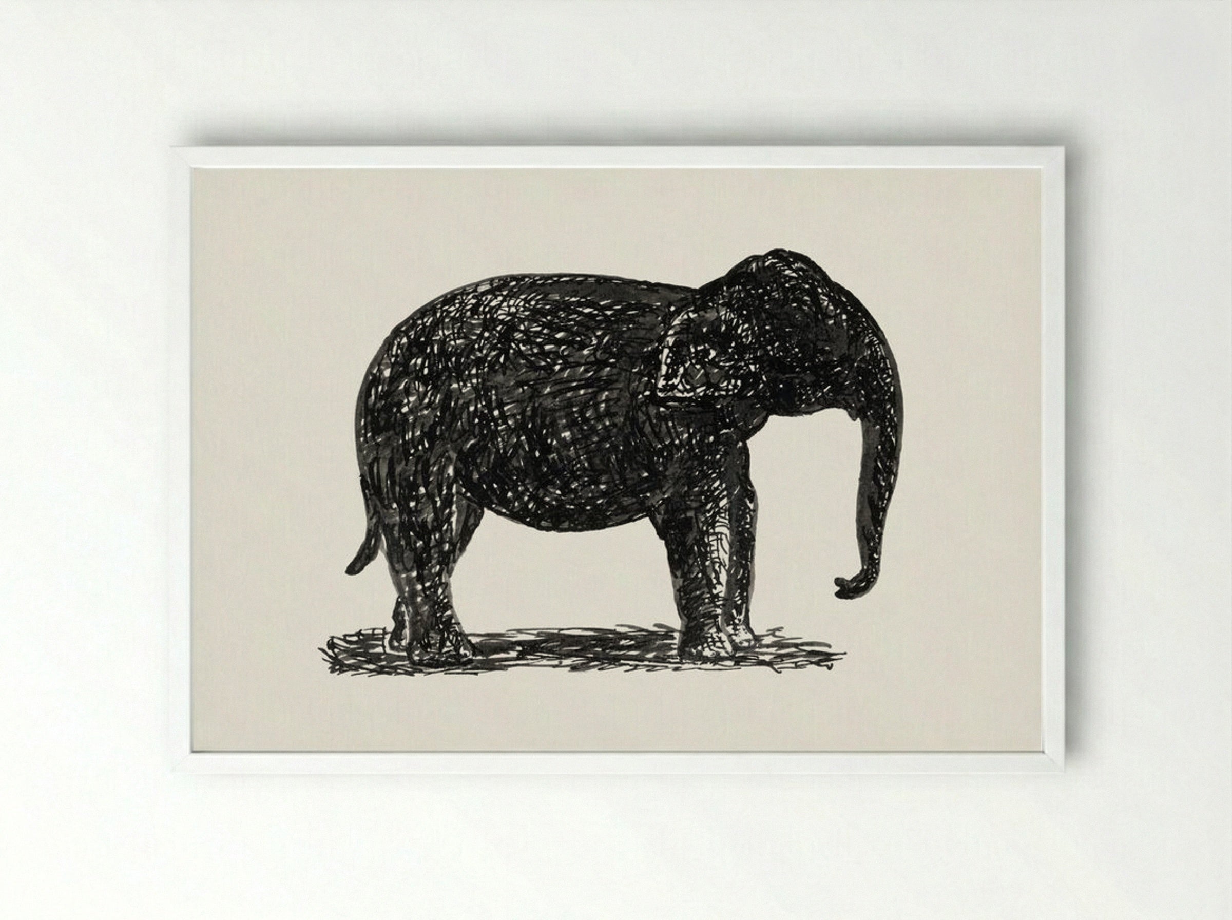 Elephant - Leo Gestel - Framed Print White