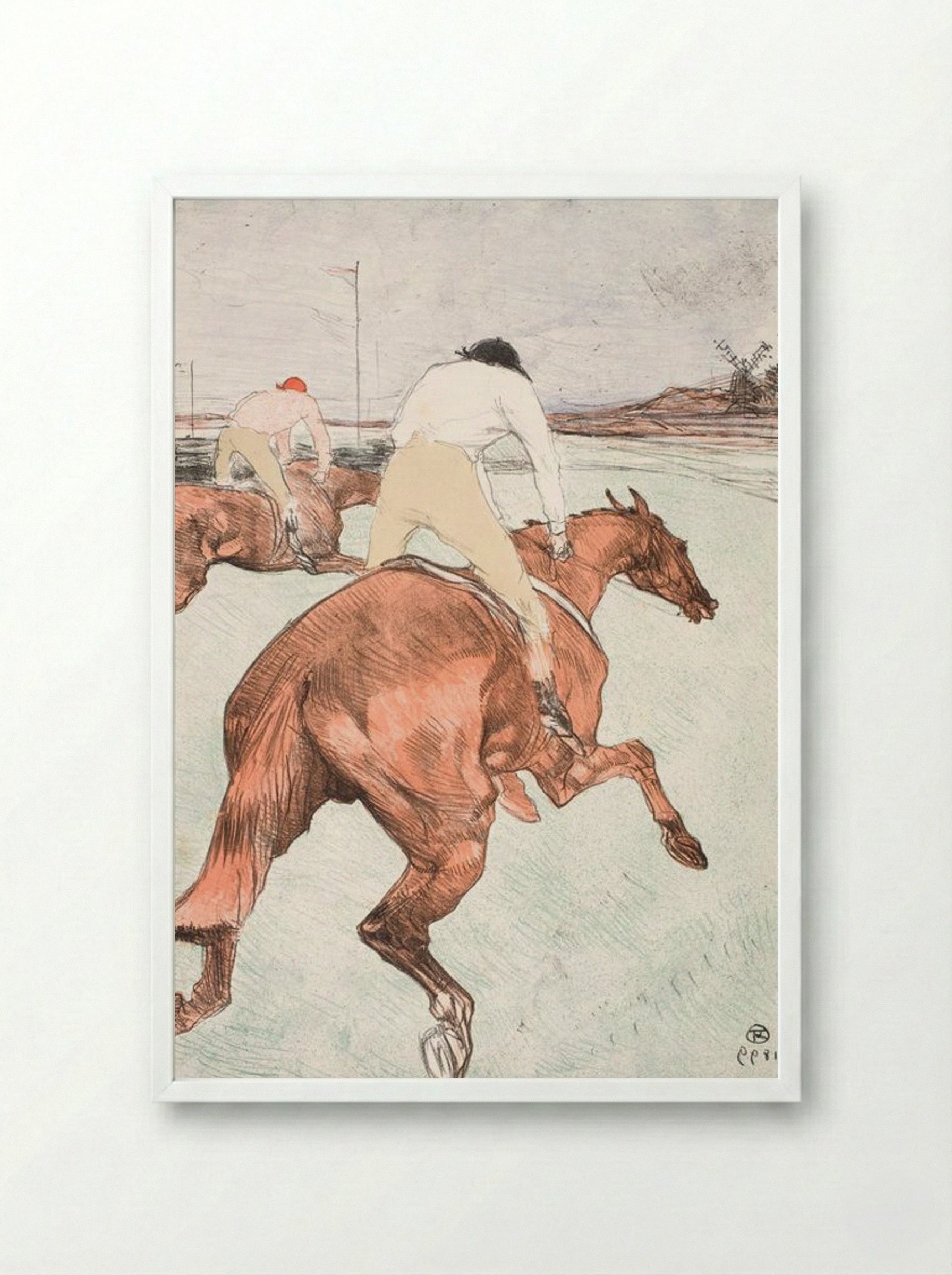 Le Jockey - Henri de Toulouse-Lautrec - Framed Print White