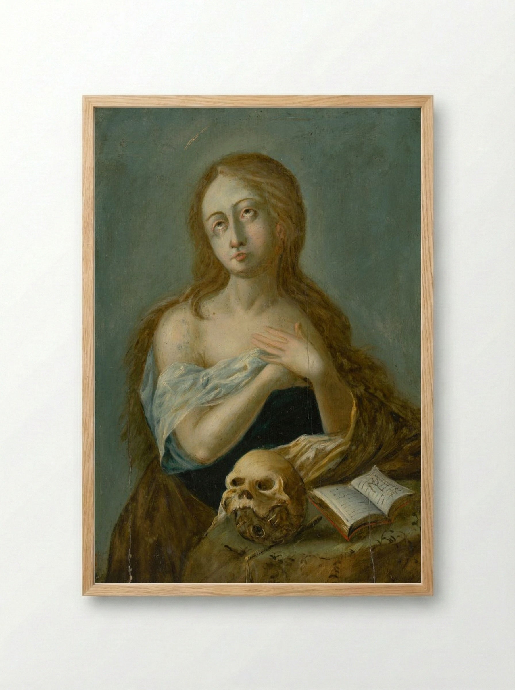 The Penitent Magdalene - Georges de La Tour - Framed Print Wood