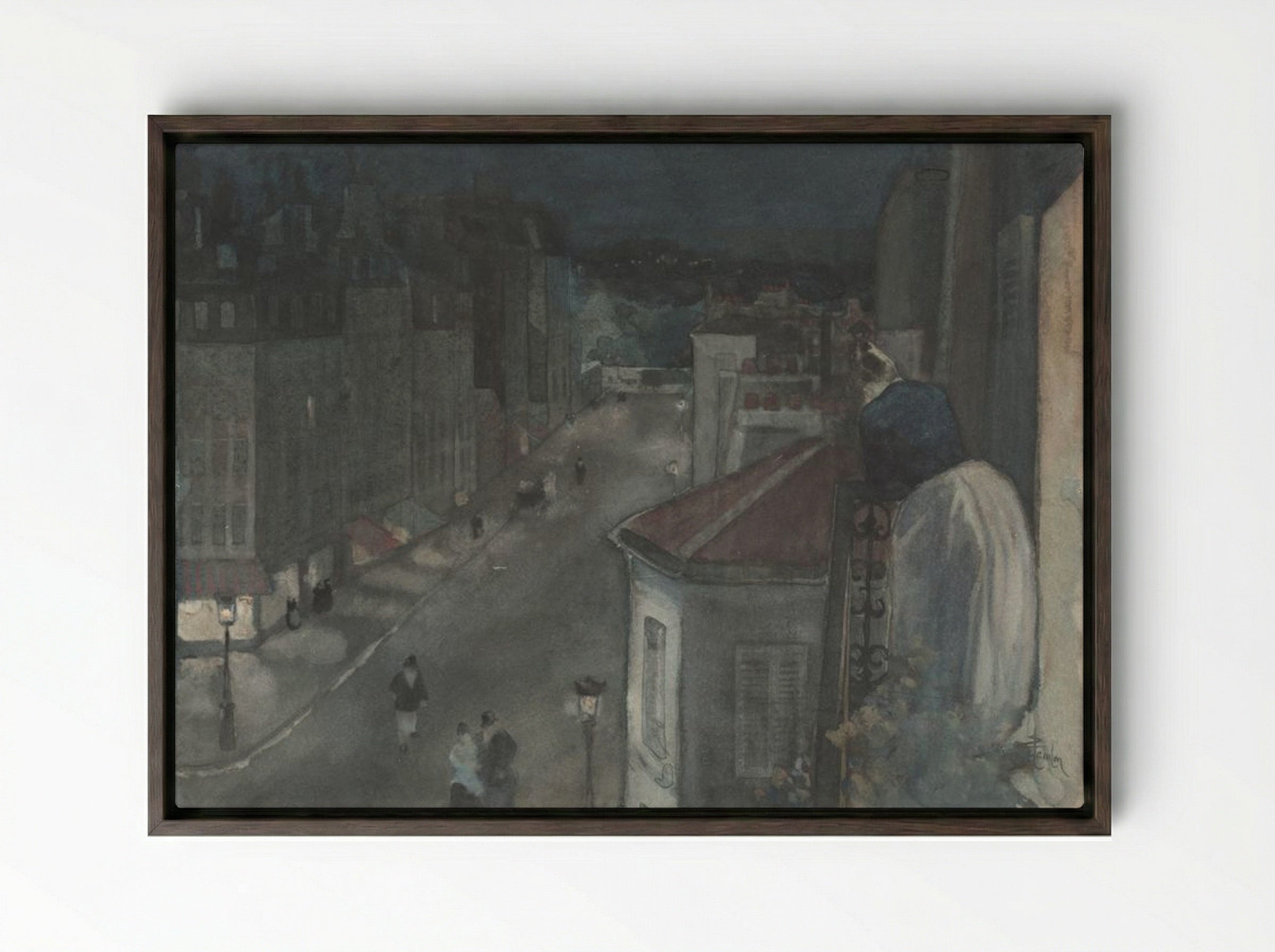 From the Sixth Floor - Théophile Alexandre Steinlen - Framed Canvas Dark Wood
