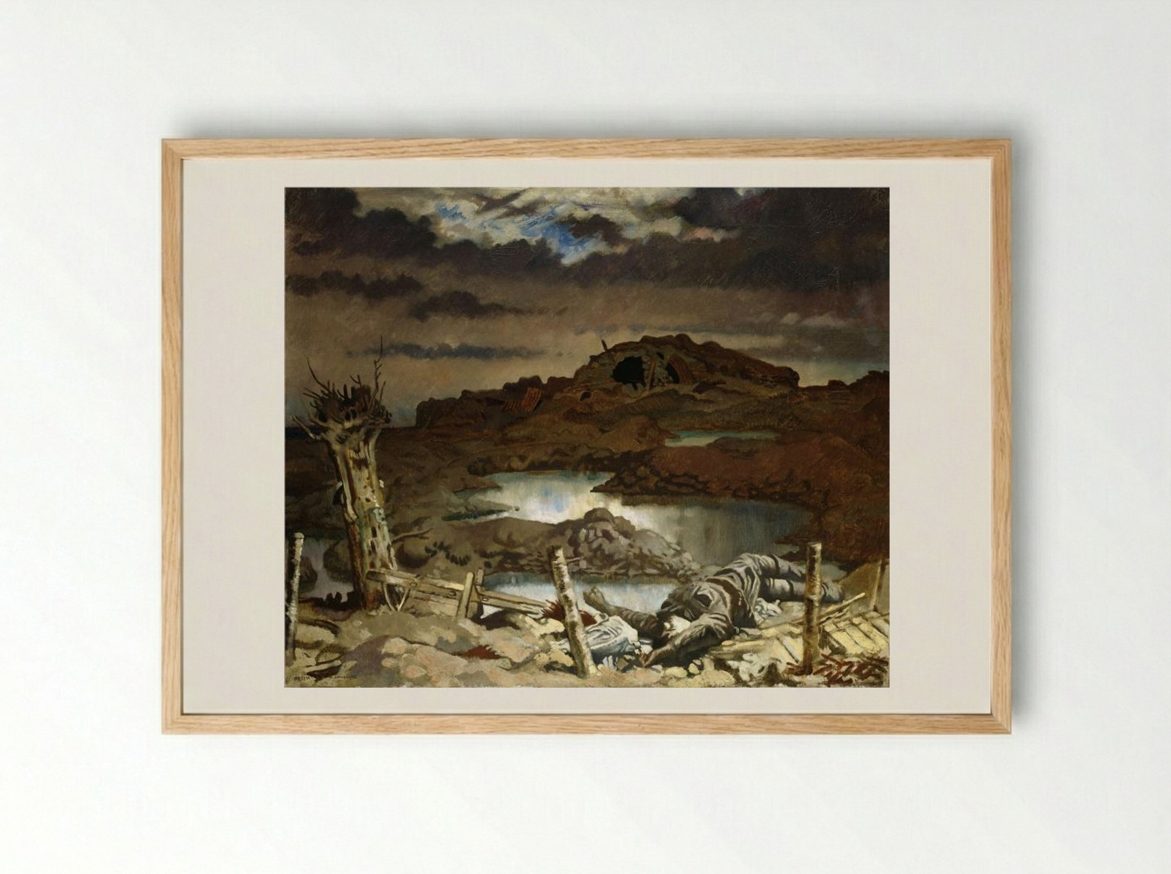Zonnebeke 1918 - William Orpen - Framed Print Wood