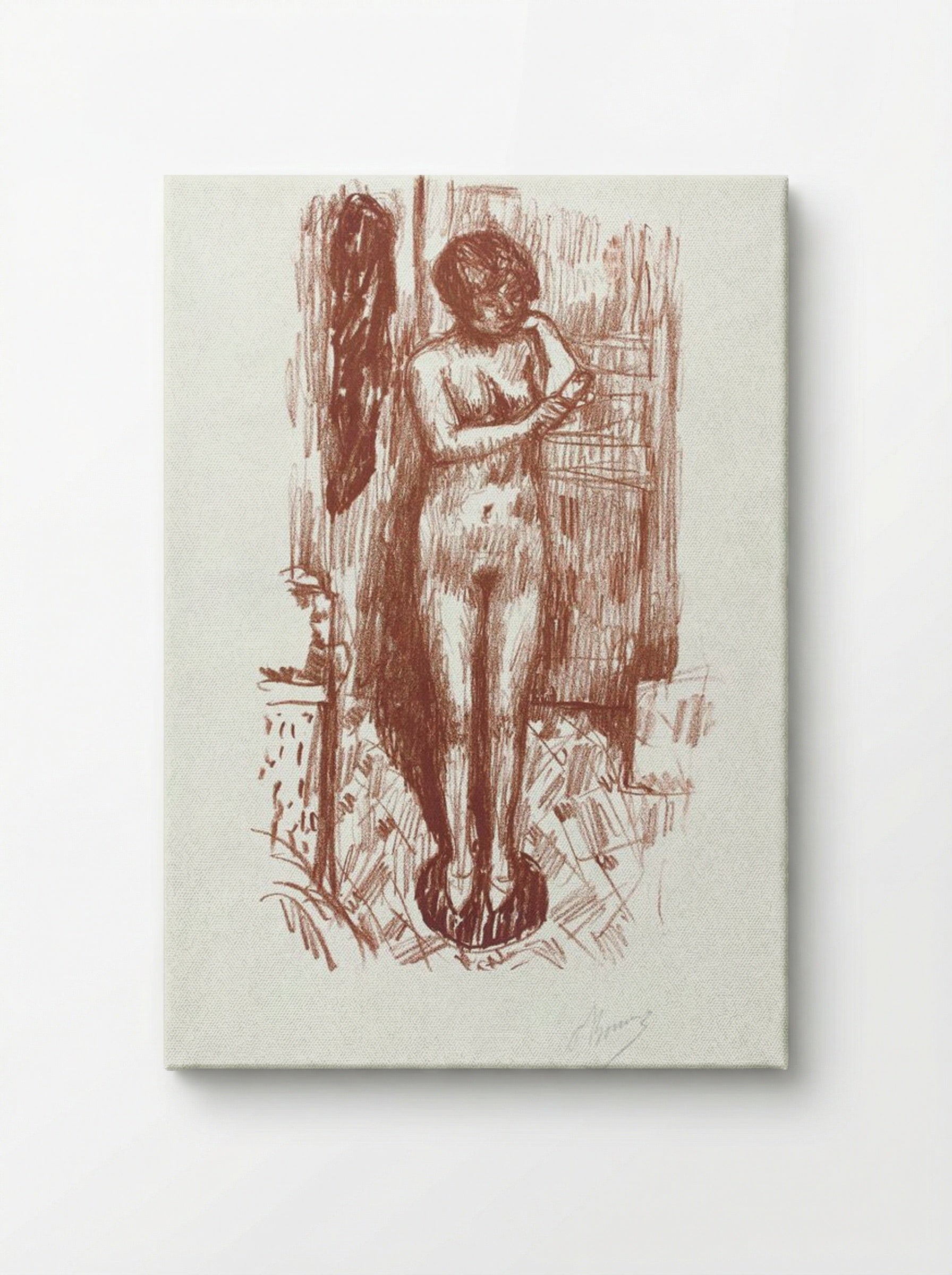 Standing Naked Woman Washing Herself - Pierre Bonnard - Canvas