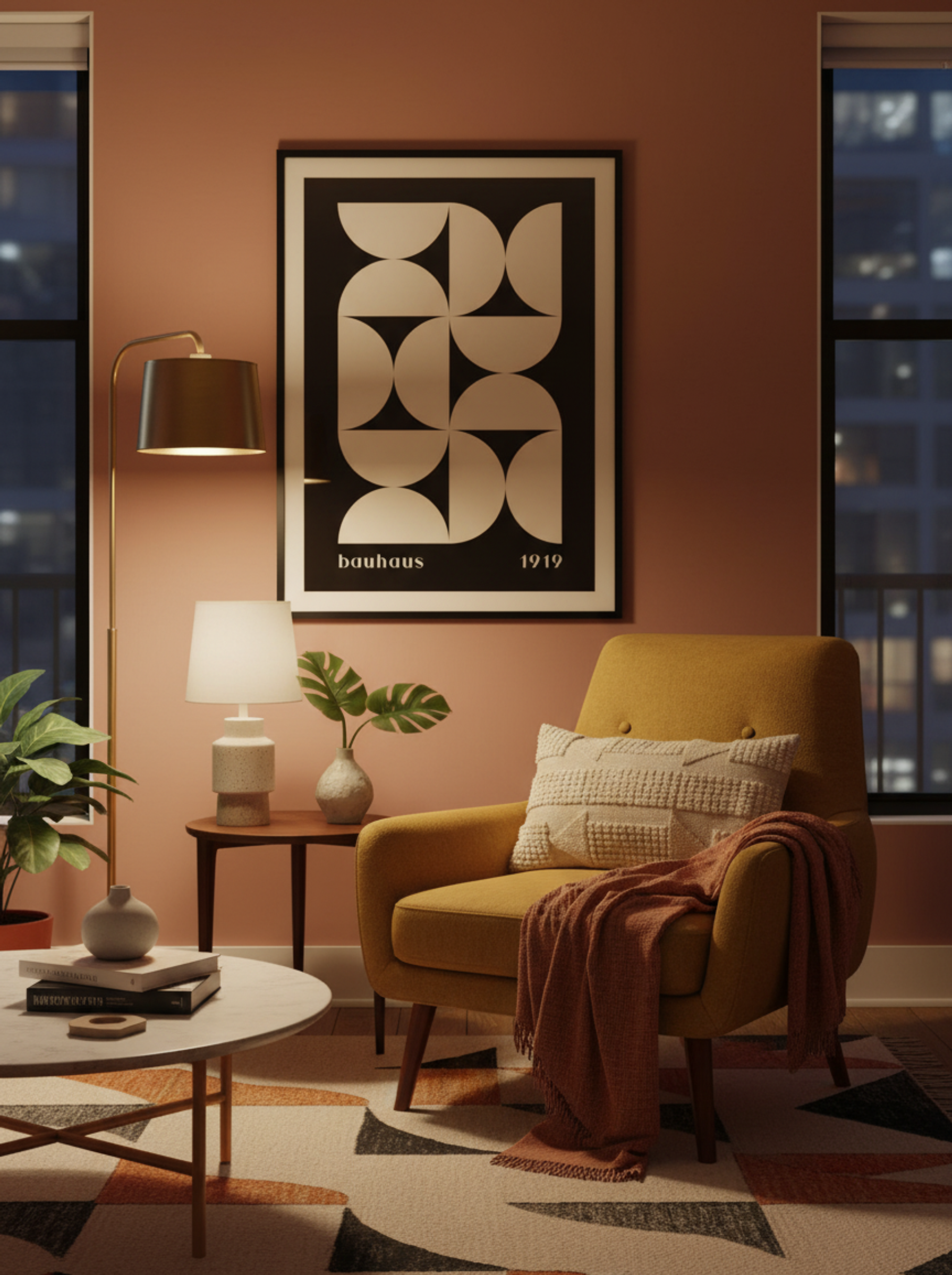 Bauhaus Geometrika (1919) in Neutral Black - Lifestyle