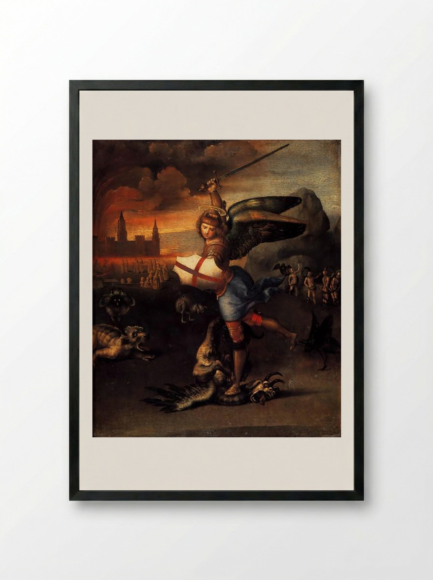 St. Michael - Raphael - Framed Print Black