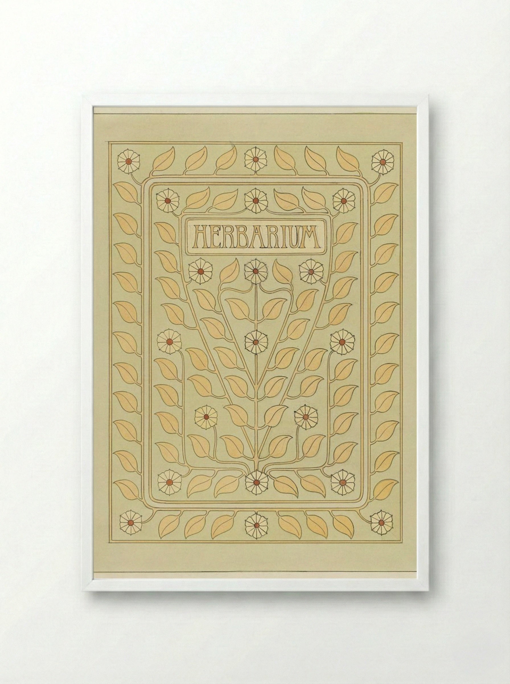 Design for Herbarium Book Cover - Julie de Graag - Framed Print White