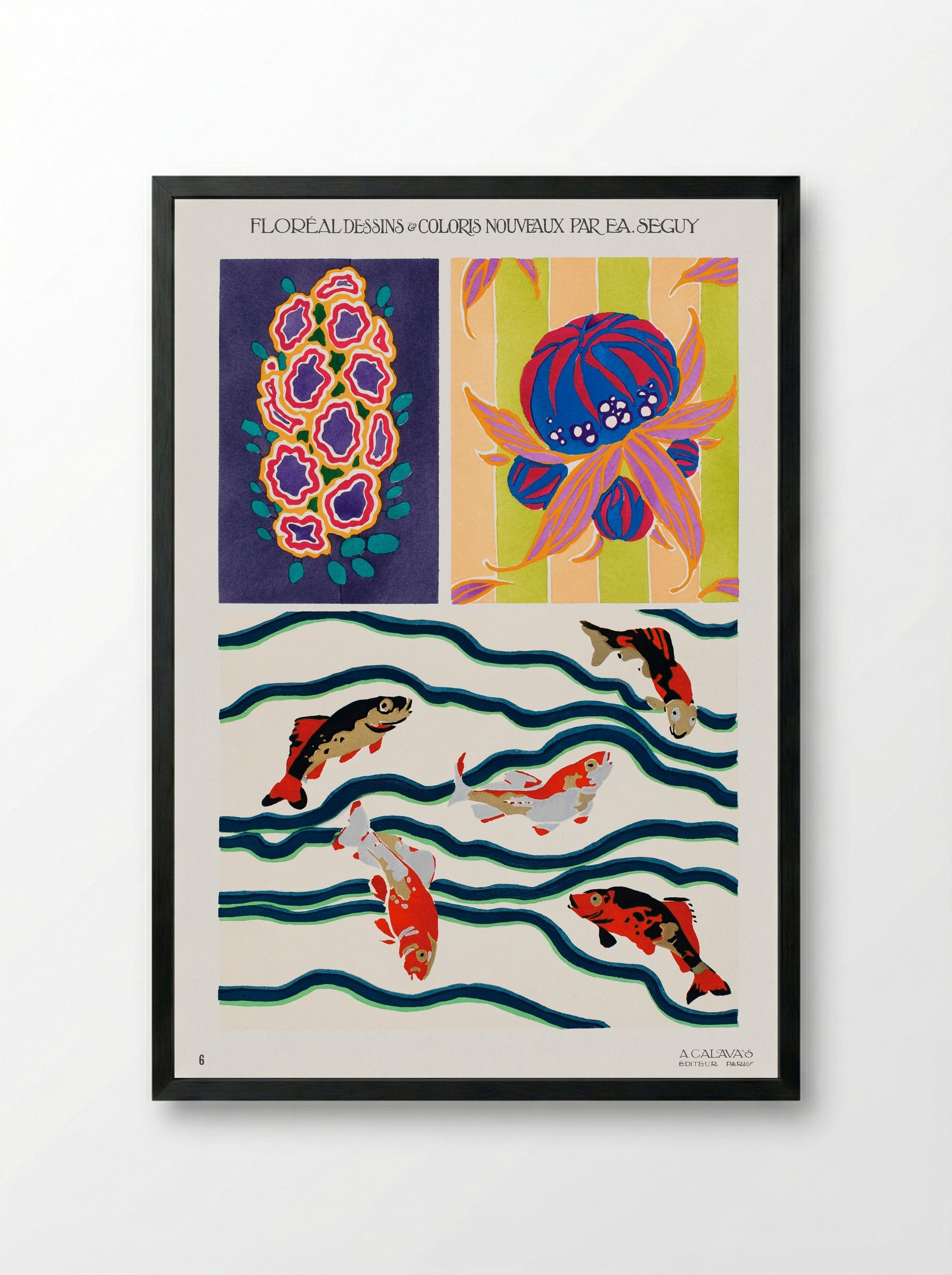 Floréal Dessins et Coloris Nouveaux - Émile-Allain Séguy - Framed Print Black