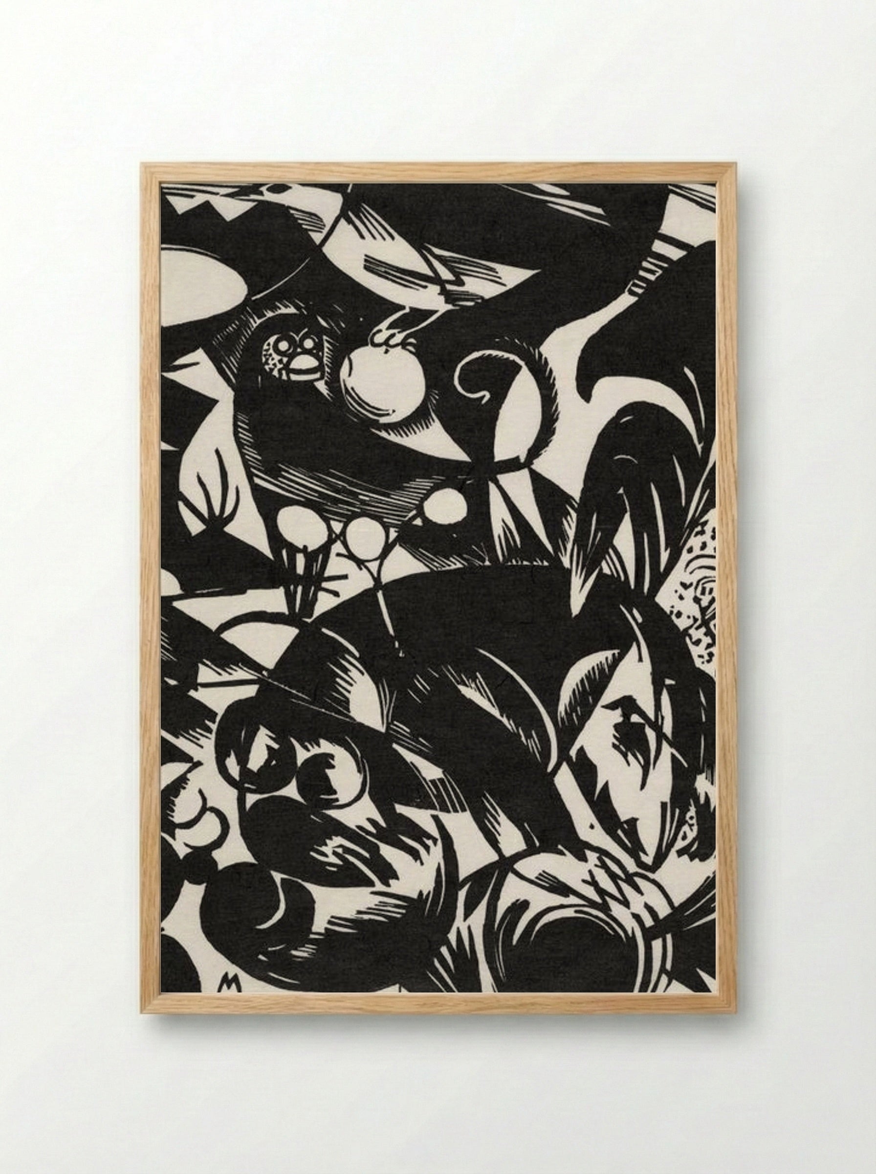 Birds and Fruit - Franz Marc - Framed Print Wood