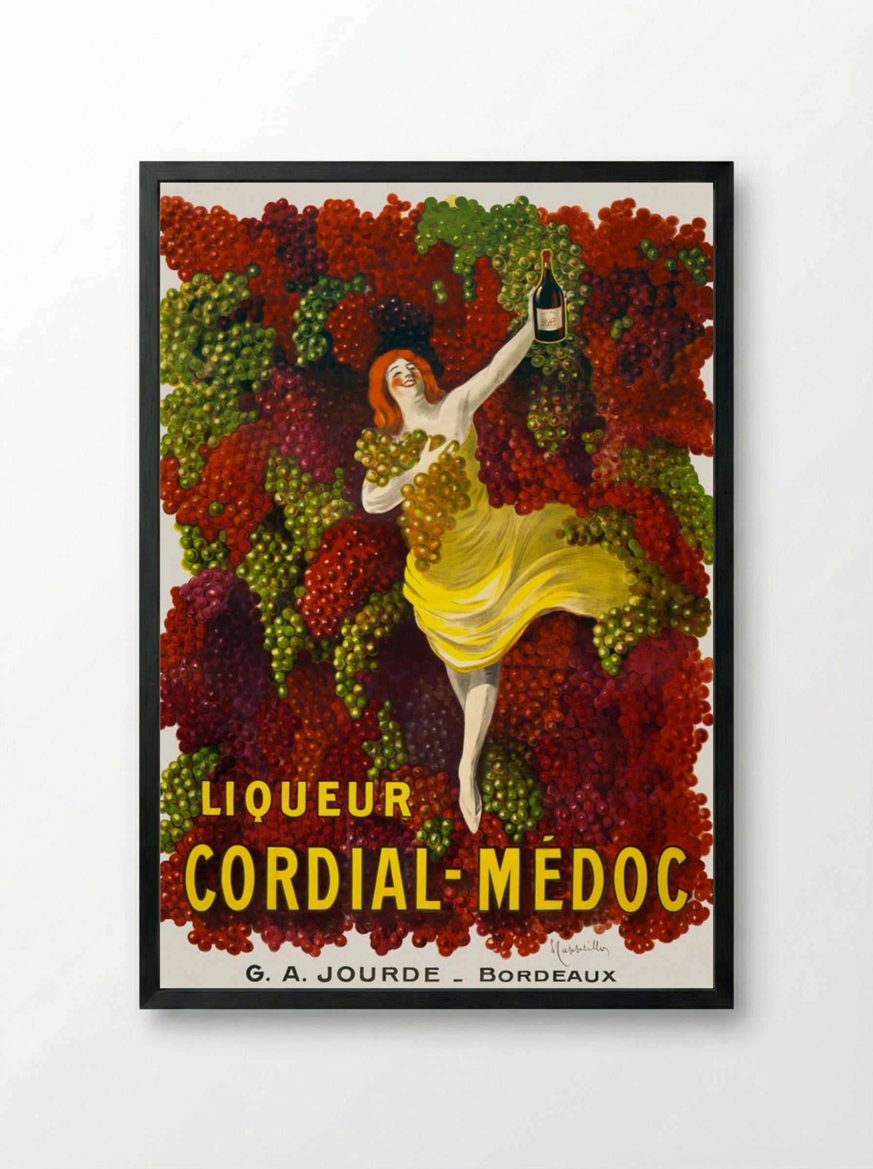 Liqueur Cordial-Médoc - G. A. Jourde - Bordeaux - Leonetto Cappiello - Framed Print Black