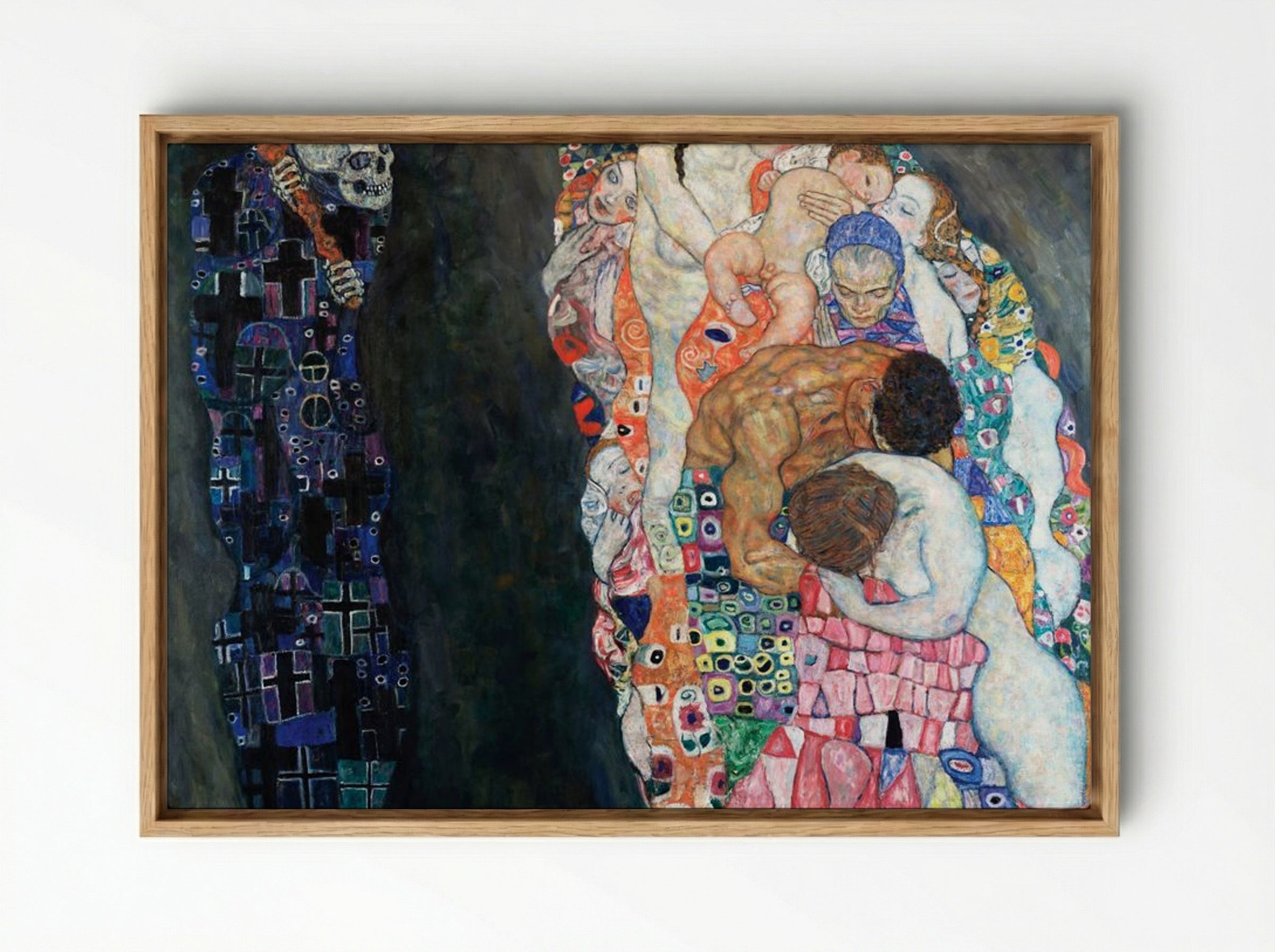 Death and Life - Gustav Klimt - Framed Canvas Wood