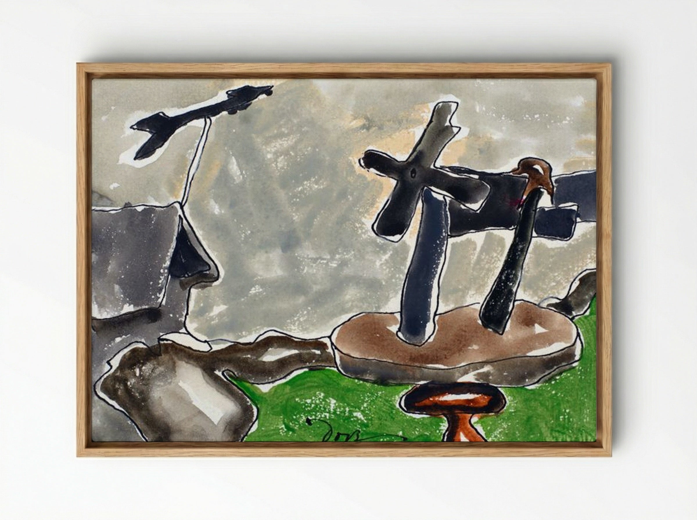 Landscape with Weather Vane - Arthur Dove - Framed Canvas Wood
