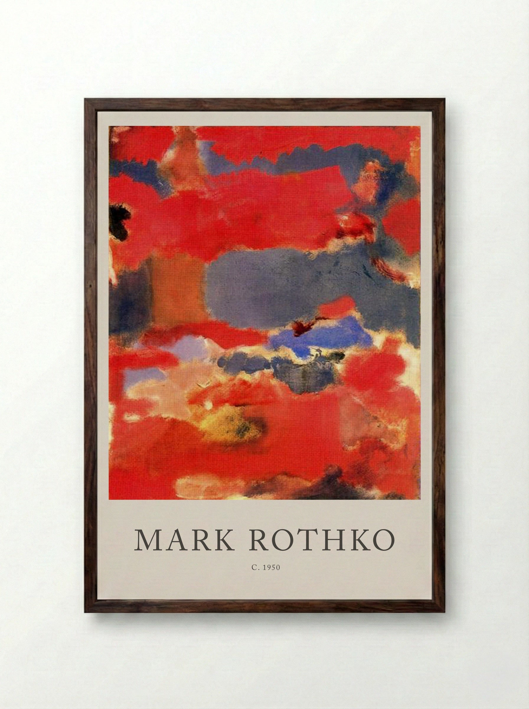 Untitled (Red and Blue Abstraction) - Mark Rothko - Framed Print Dark Wood