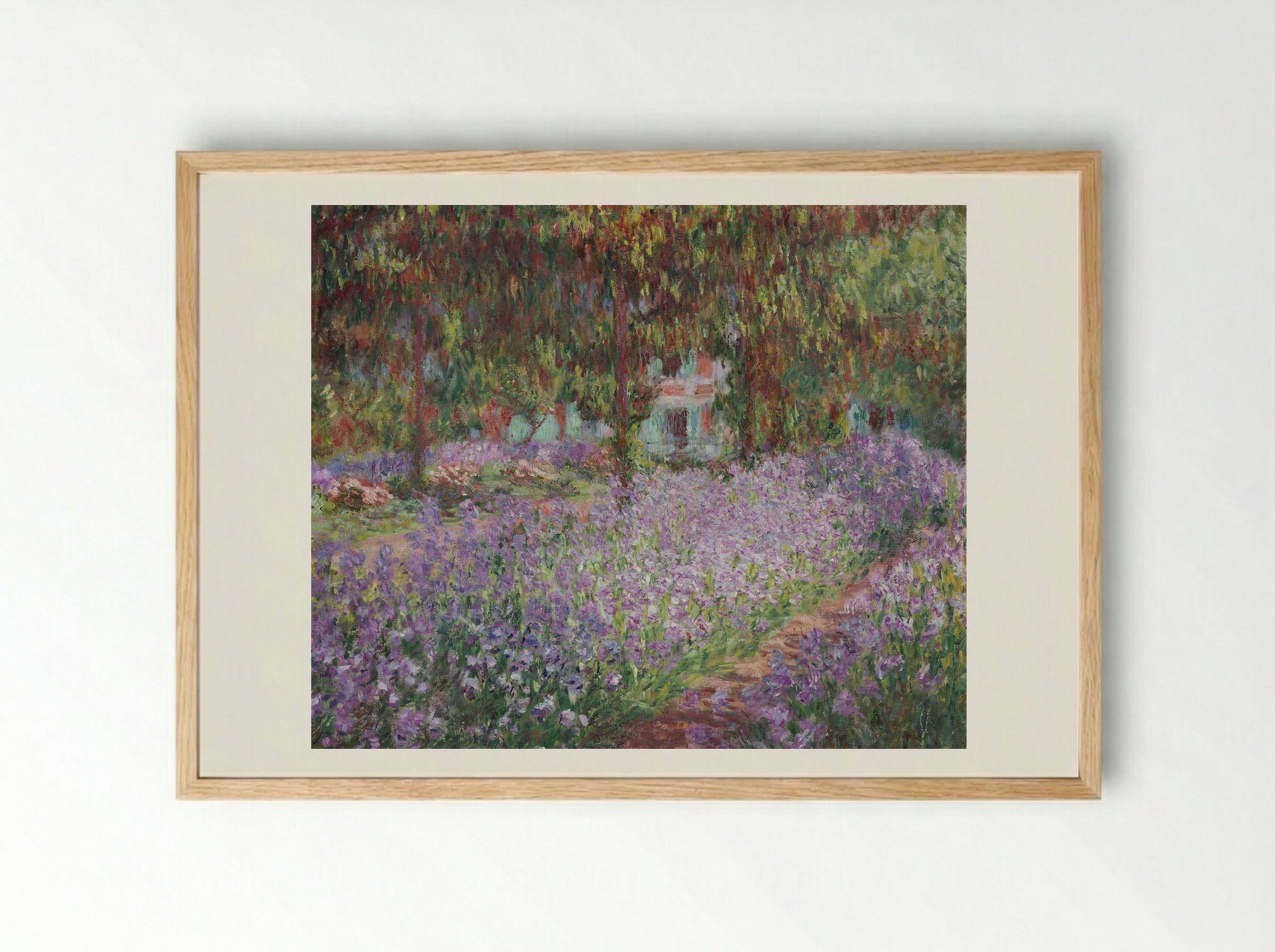 Irises in Monet's Garden - Claude Monet - Framed Print Wood