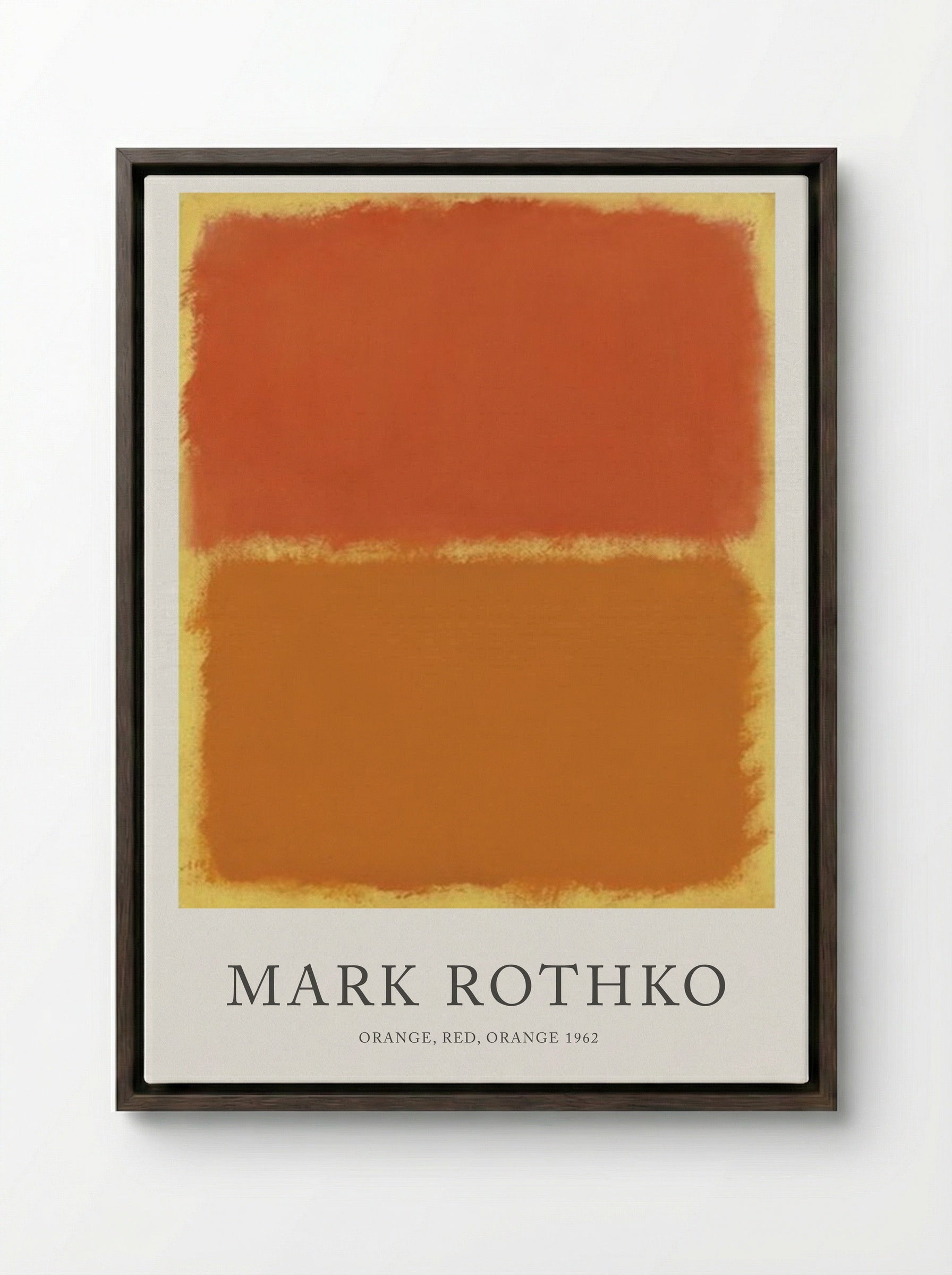 Orange, Red, Orange - Mark Rothko - Framed Canvas Dark Wood
