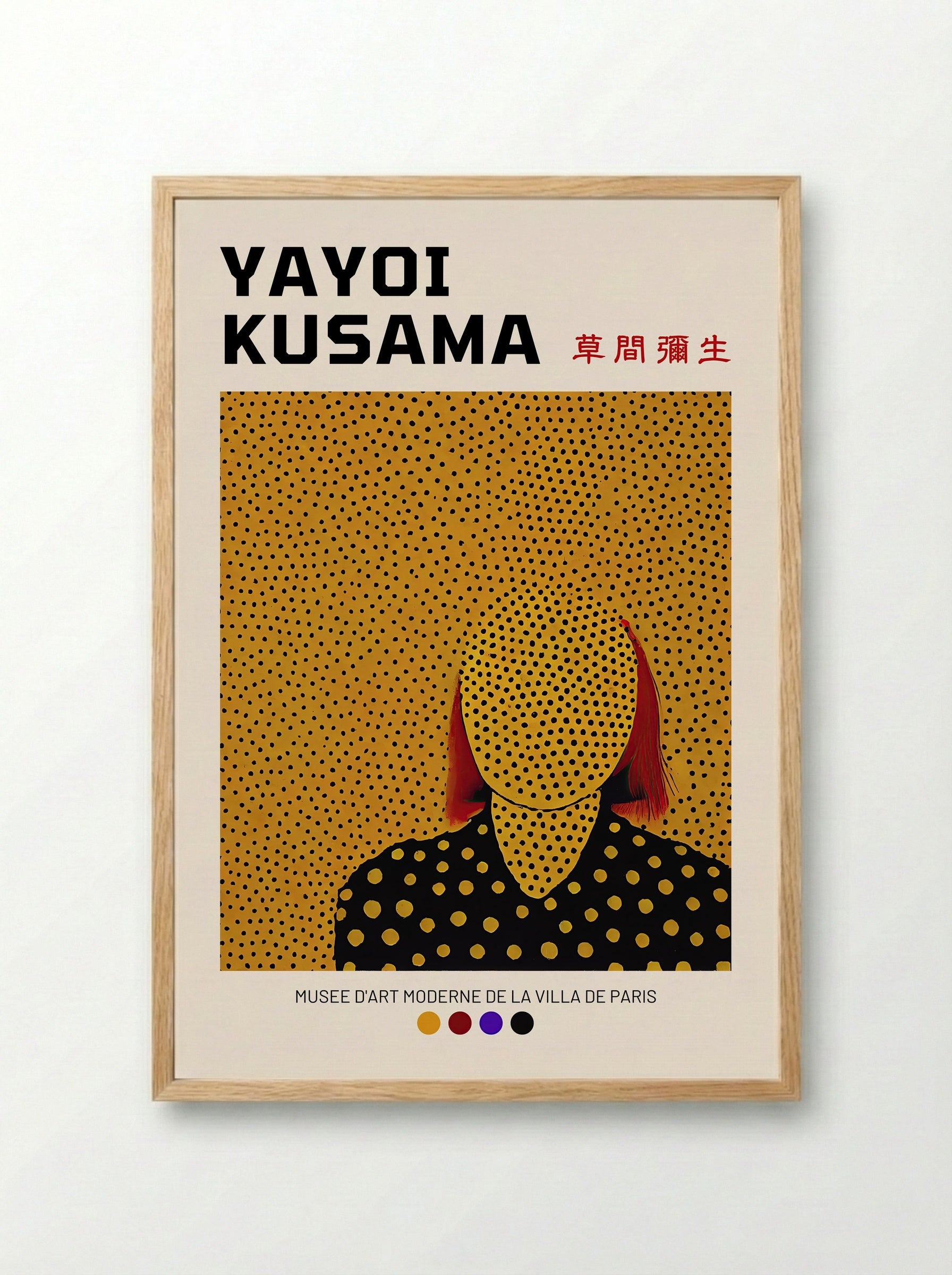 Untitled (Figure with Polka Dots) - Yayoi Kusama - Framed Print Wood