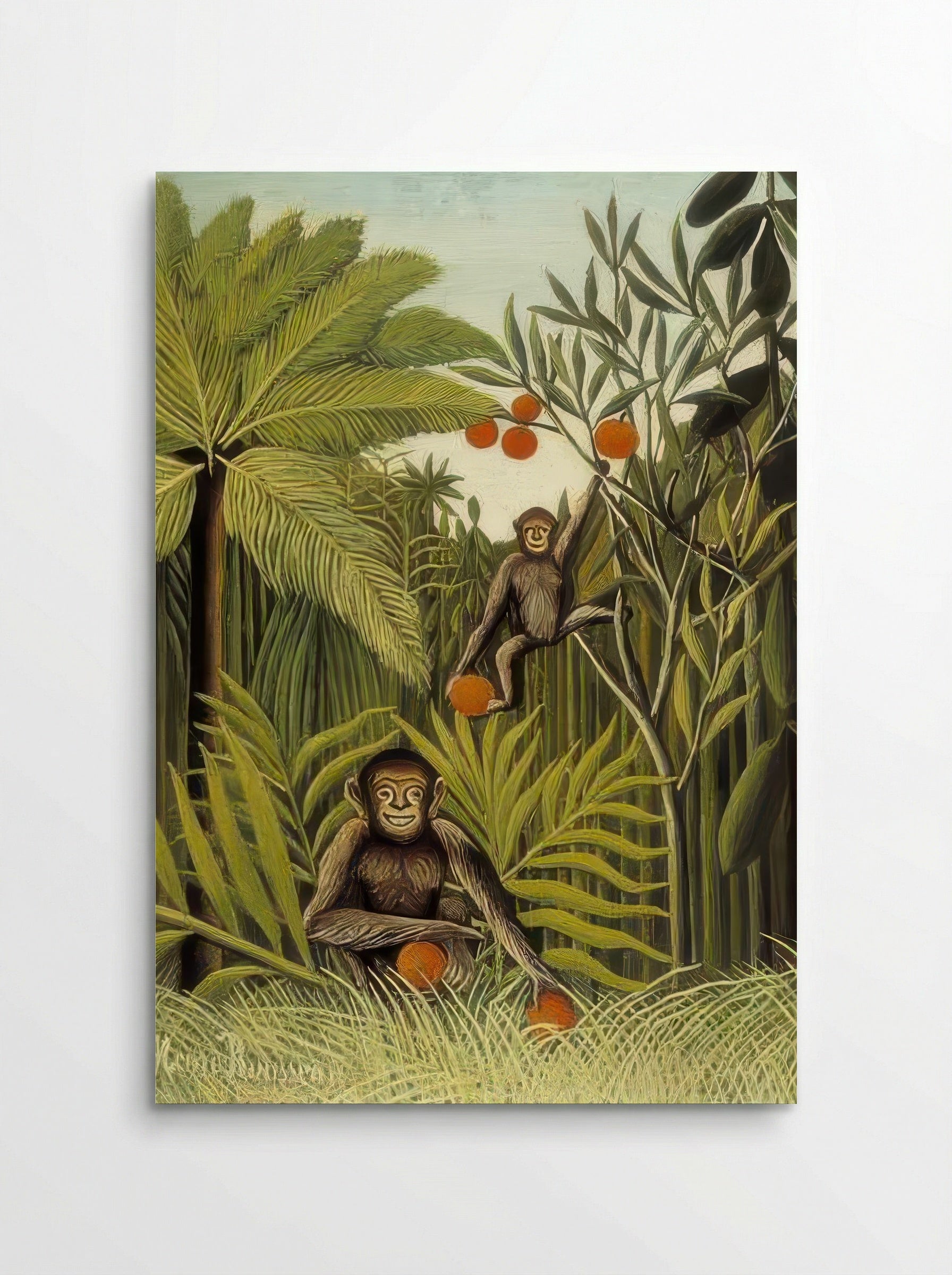 The Monkeys in the Jungle by Henri Rousseau – Naïve Art Tropical Wildlife Print - Poster