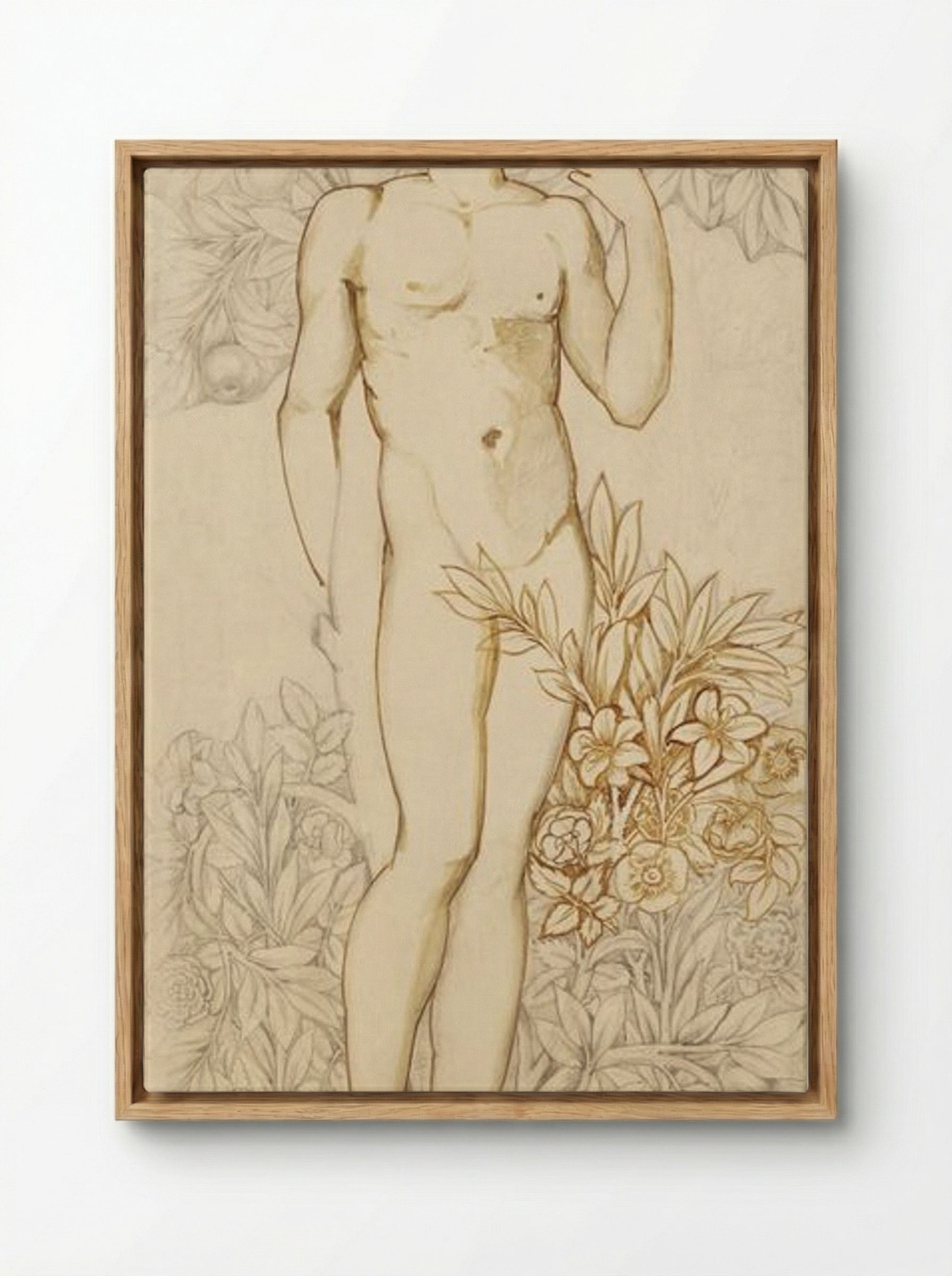 The Angels of the Hierarchy: Male Nude Imago Dei - Edward Burne-Jones - Framed Canvas Wood
