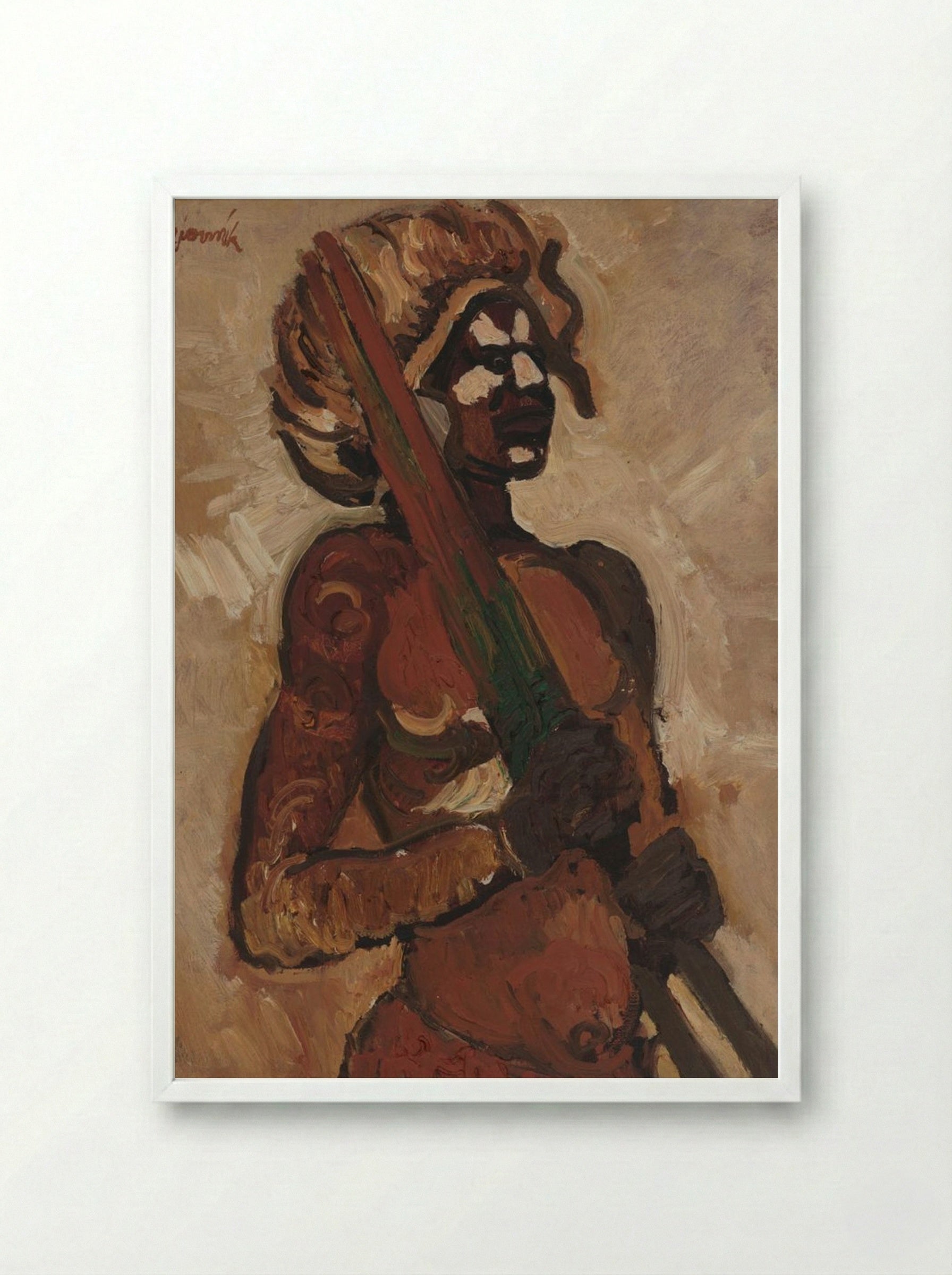 Black Warrior - Cyprián Majerník - Framed Print White