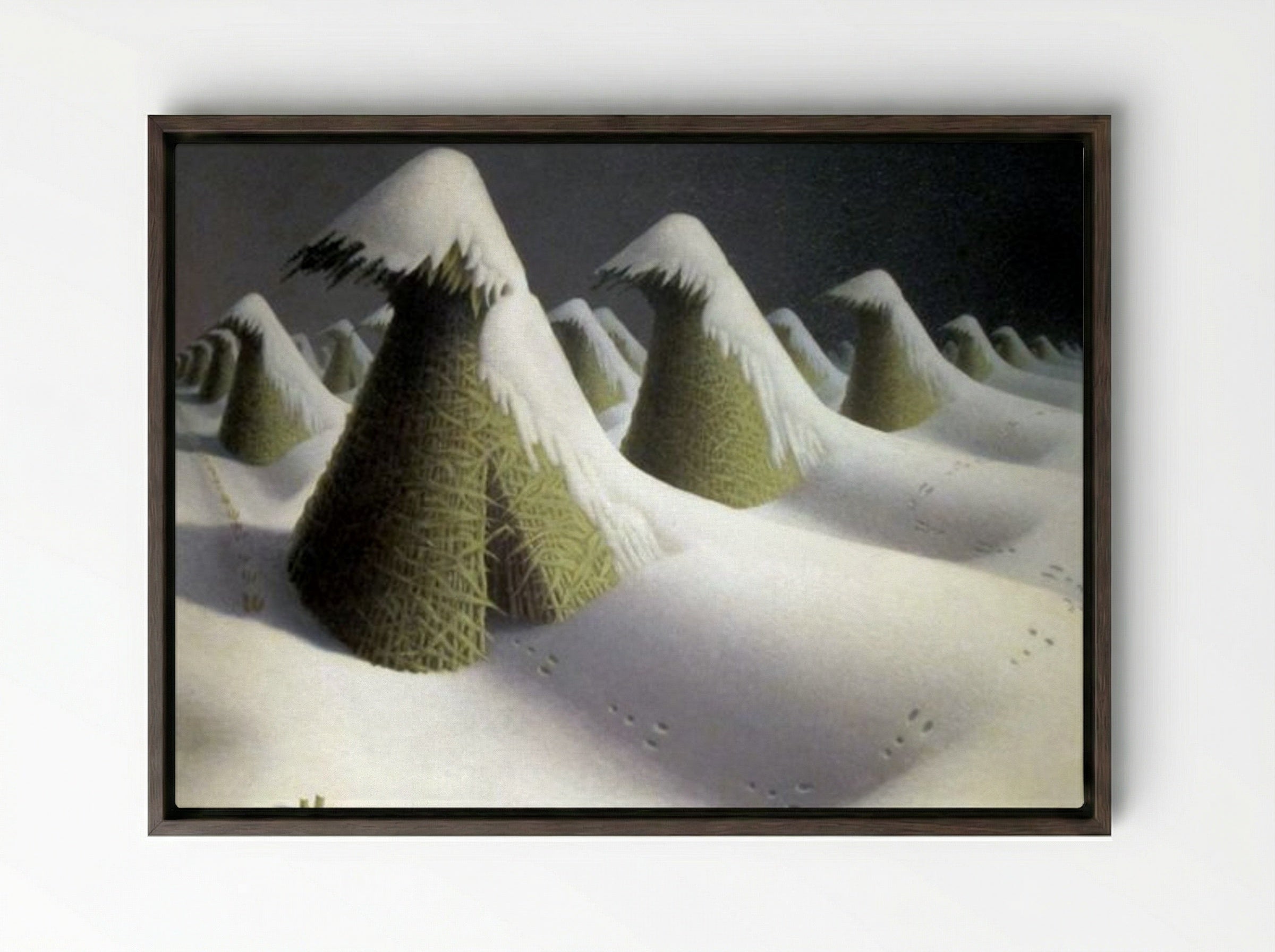 January - Grant Wood - Framed Canvas Dark Wood