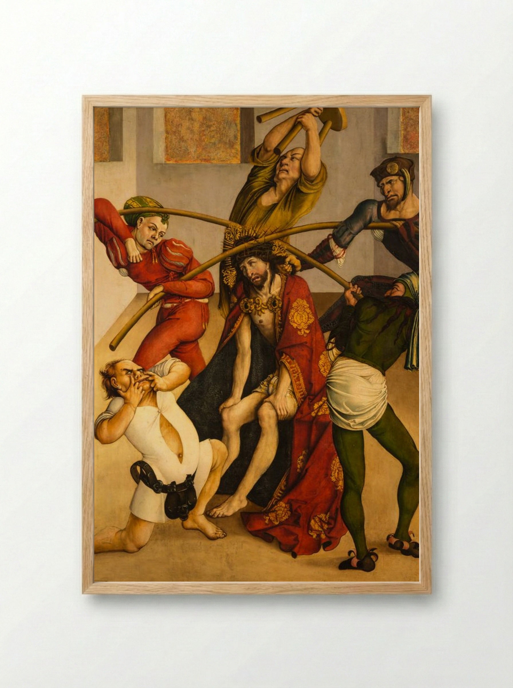 The Mocking of Christ (Melk Altar) - Jörg Breu the Elder - Framed Print Wood