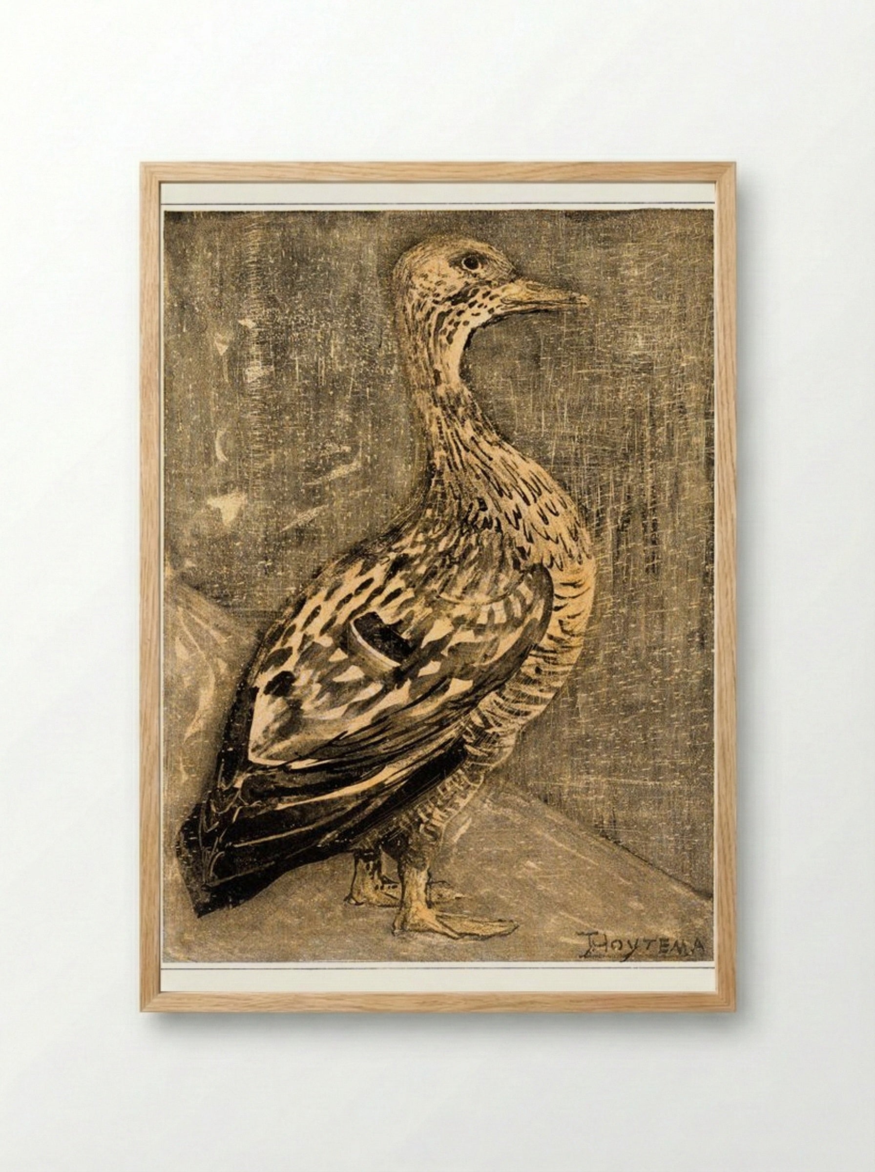 Standing Duck - Theo van Hoytema - Framed Print Wood