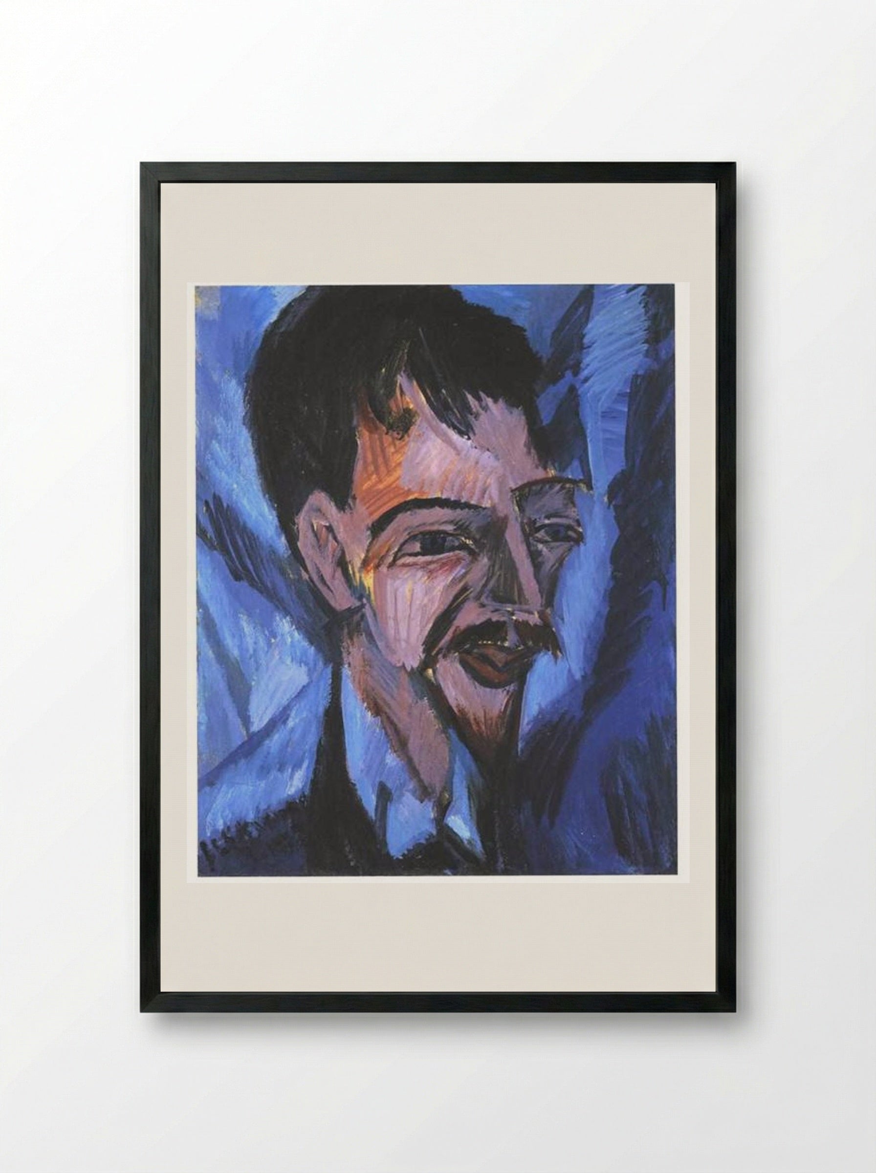 Alfred Döblin - Ernst Ludwig Kirchner - Framed Print Black