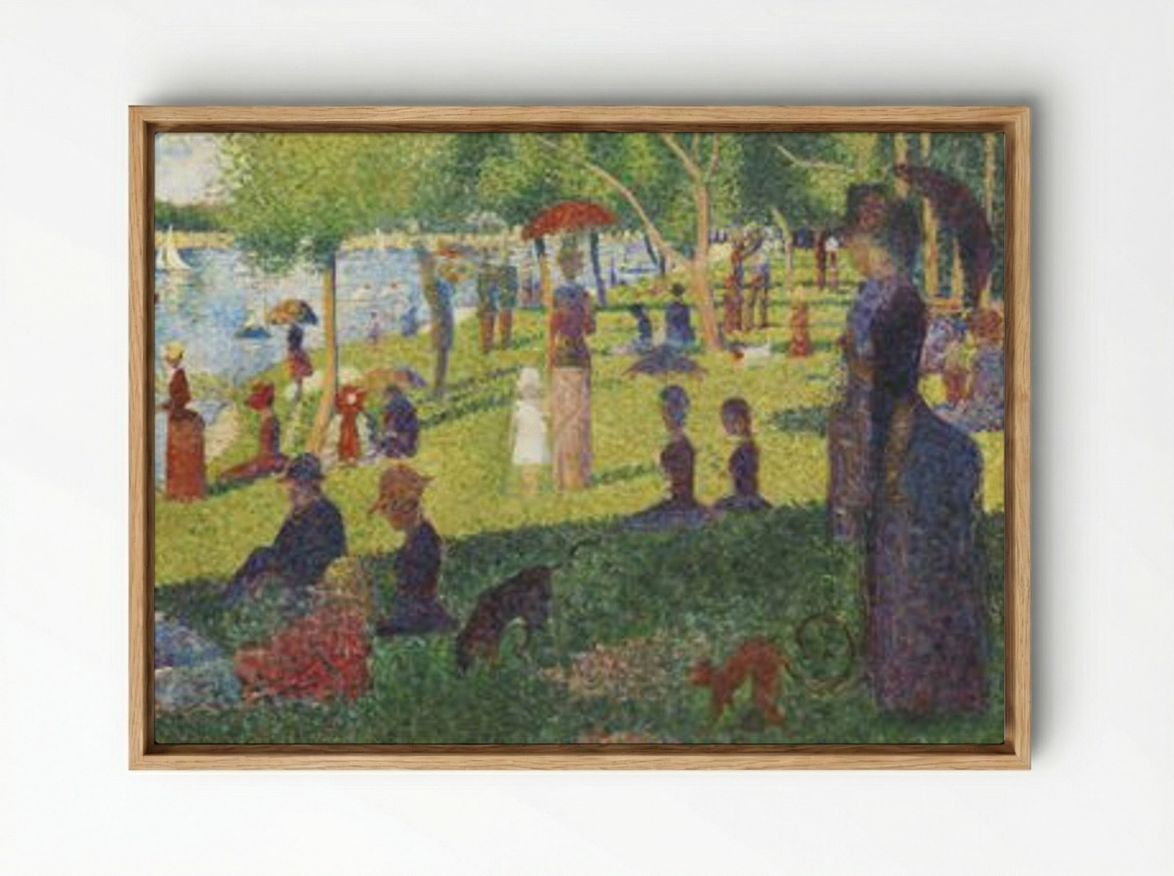 Study for A Sunday on La Grande Jatte - Georges Seurat - Framed Canvas Wood