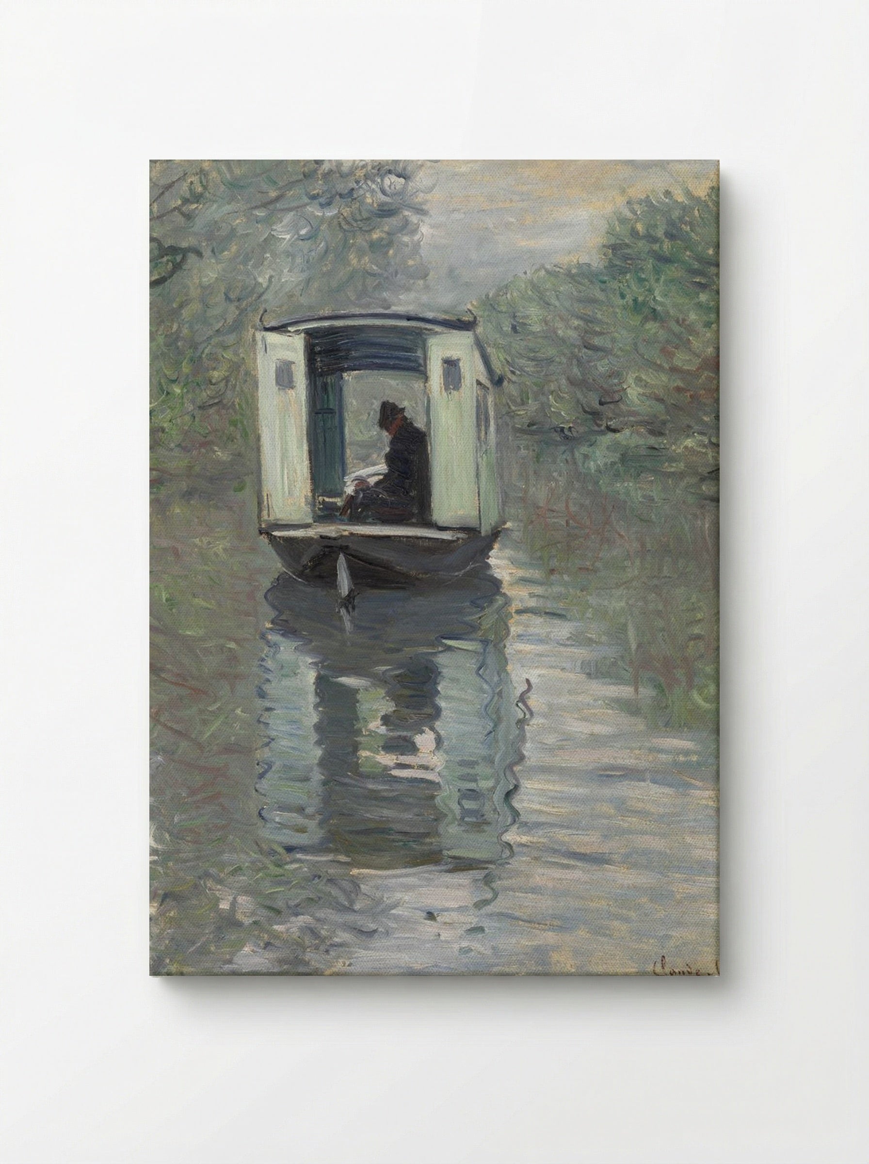 The Studio Boat (Le Bateau-atelier) - Claude Monet - Canvas