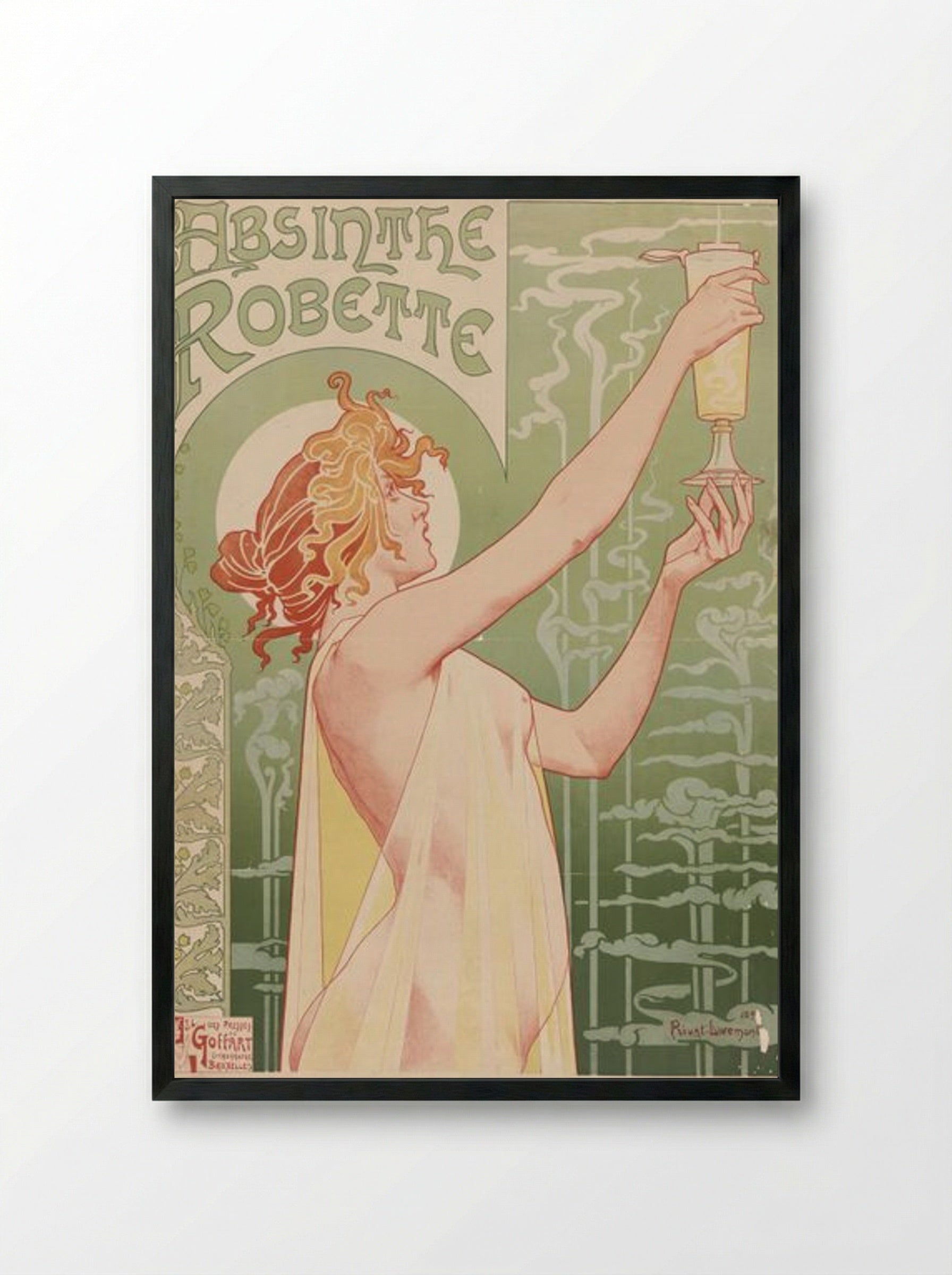 Absinthe Robette - Privat Livemont - Framed Print Black