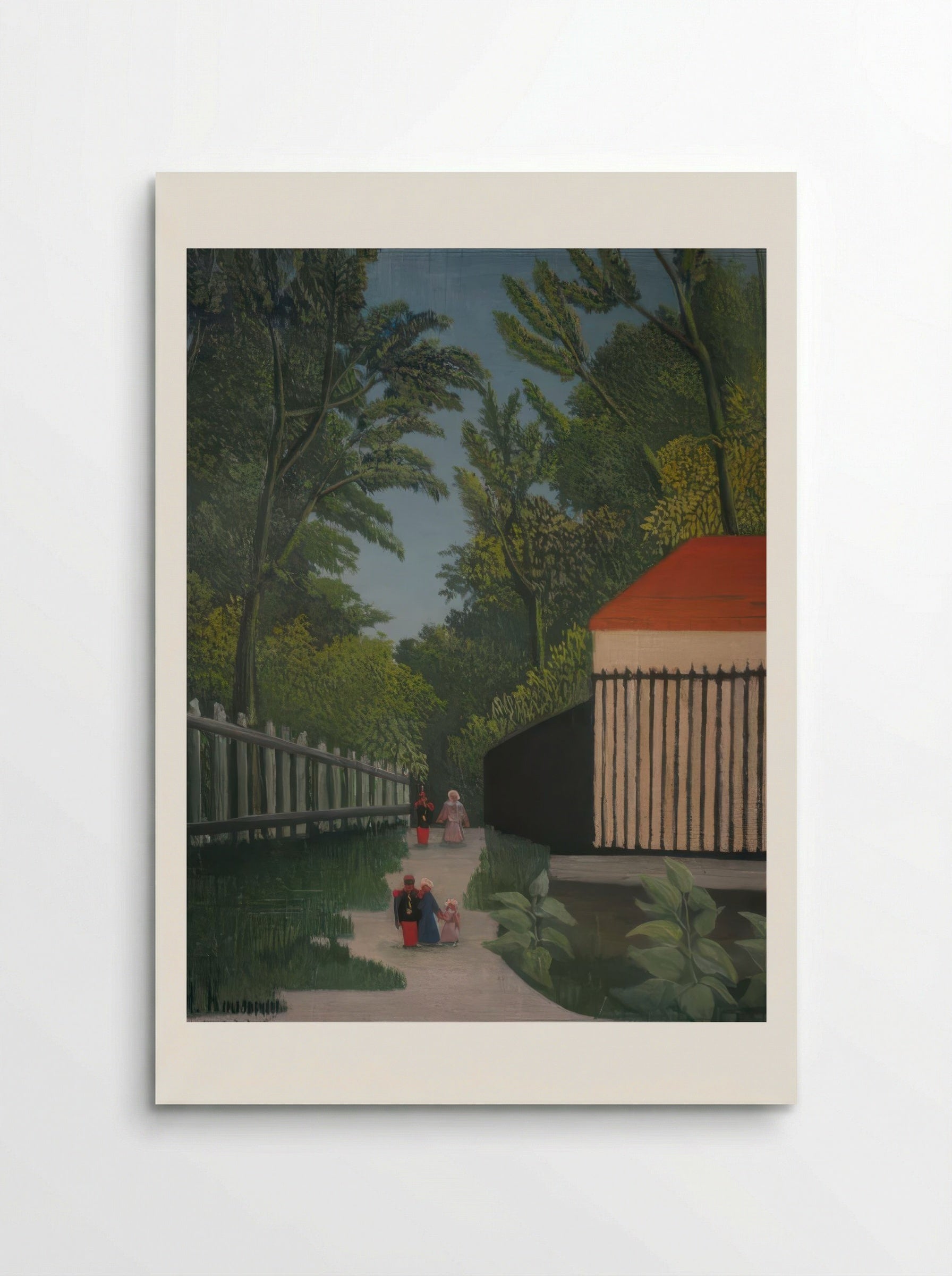 Landscape in Montsouris Park with Five Figures by Henri Rousseau – Naïve Parisian Park Scene Print - Poster